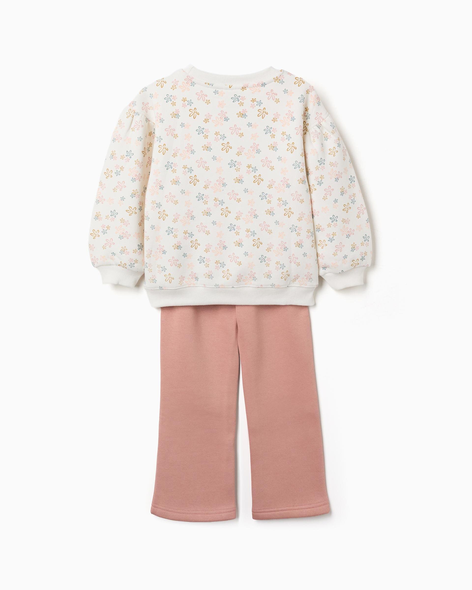 Chándal de niña perchado con estampado floral - Zippy - Blanco Blanco-3