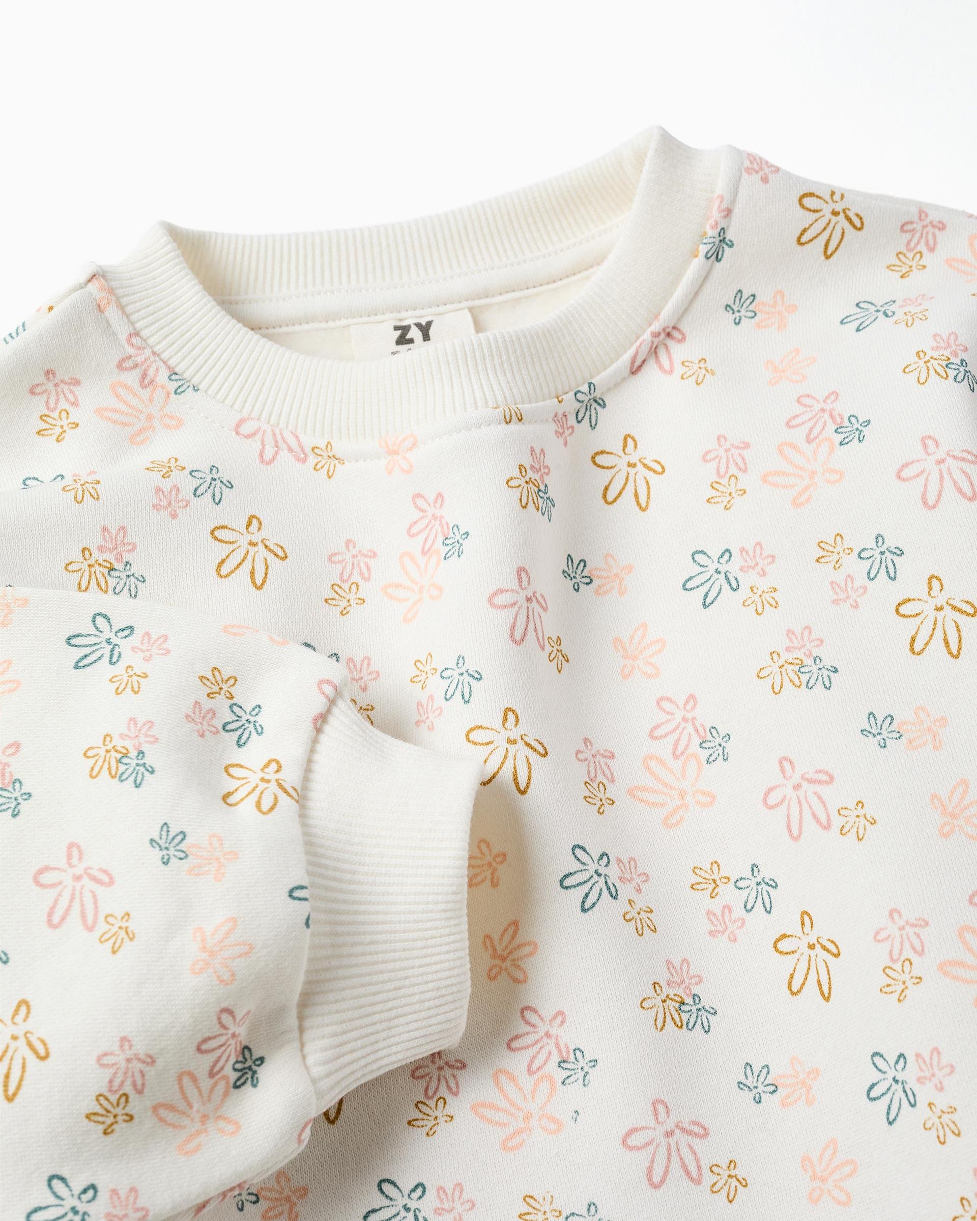 Chándal de niña perchado con estampado floral - Zippy - Blanco Blanco-2