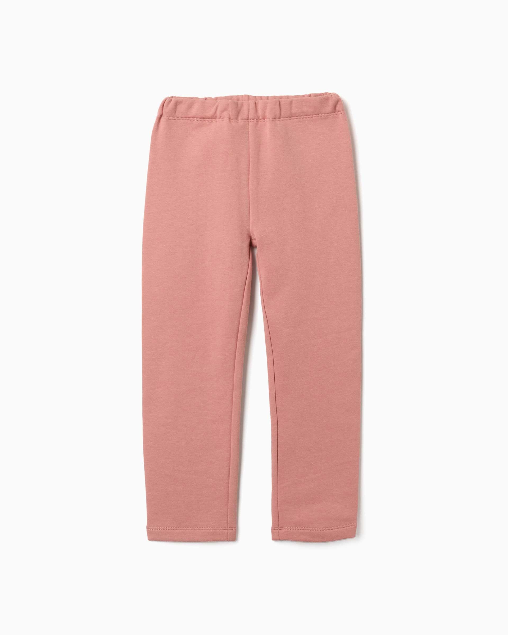Leggins de niña pitillo y con forro perchado - Zippy - Rosa Rosa-1