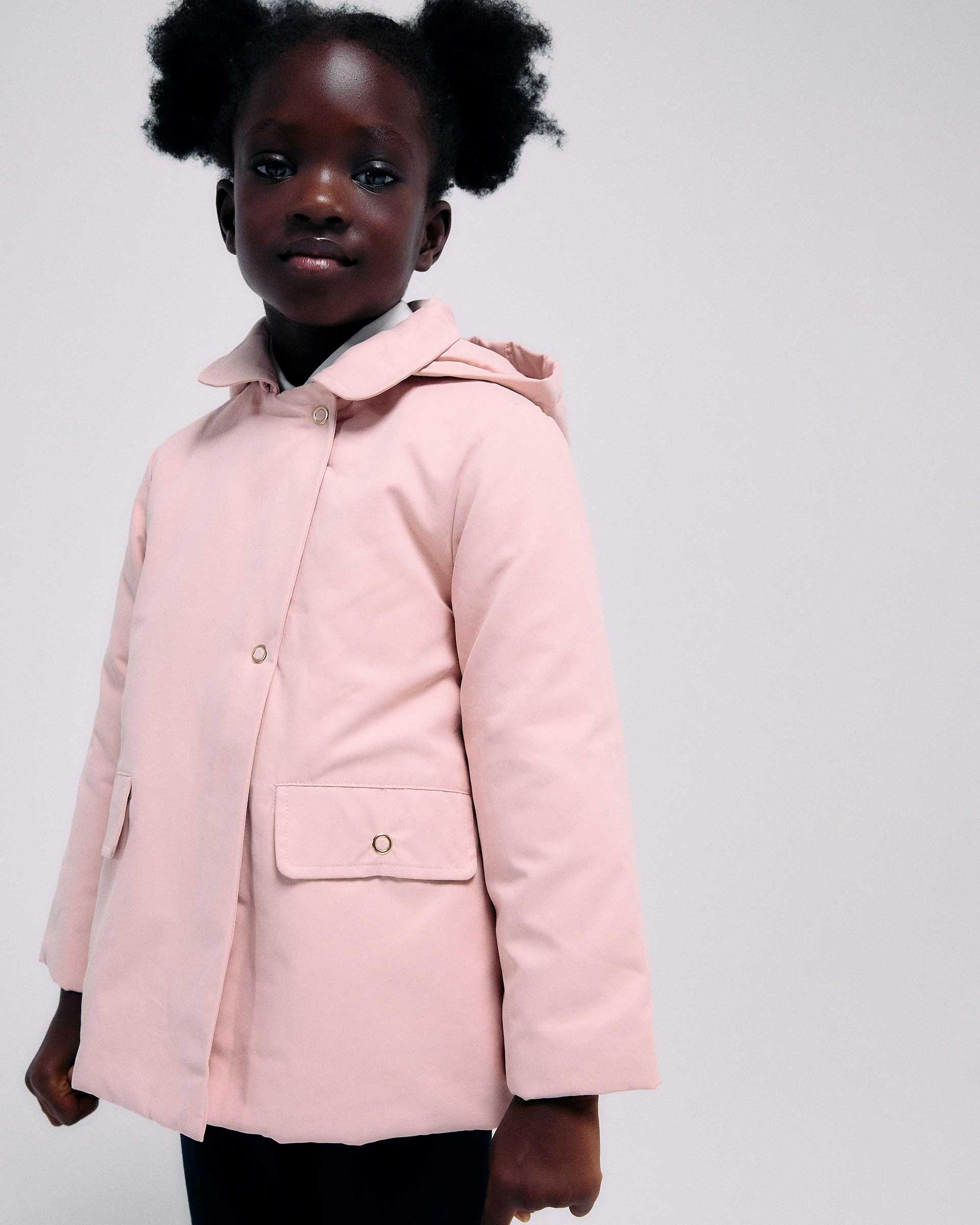 Imagen 0 de Parka de niña acolchada y con capucha desmontable Rosa