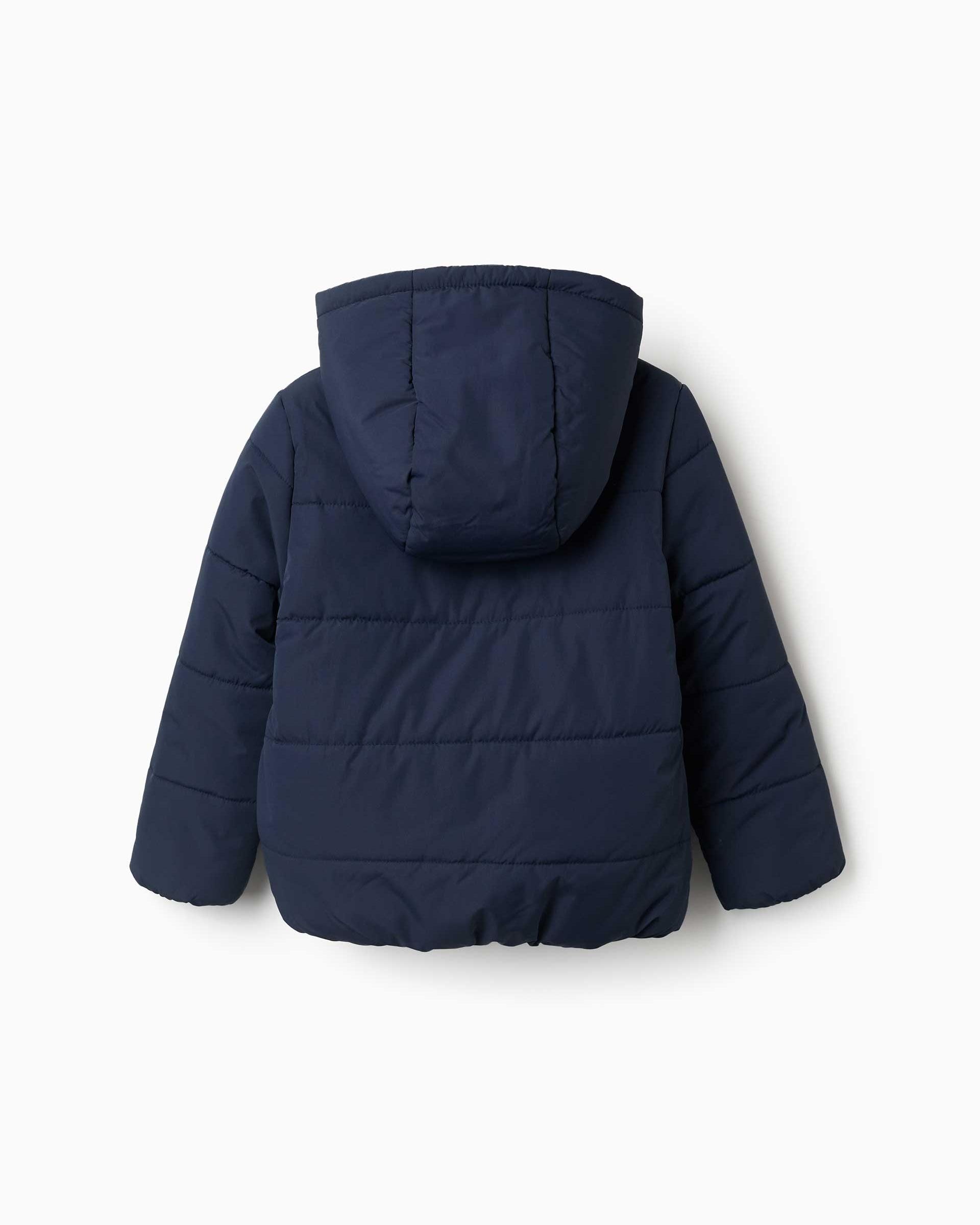Plumífero de niña con capucha y forro polar - Zippy - Azul Azul-3