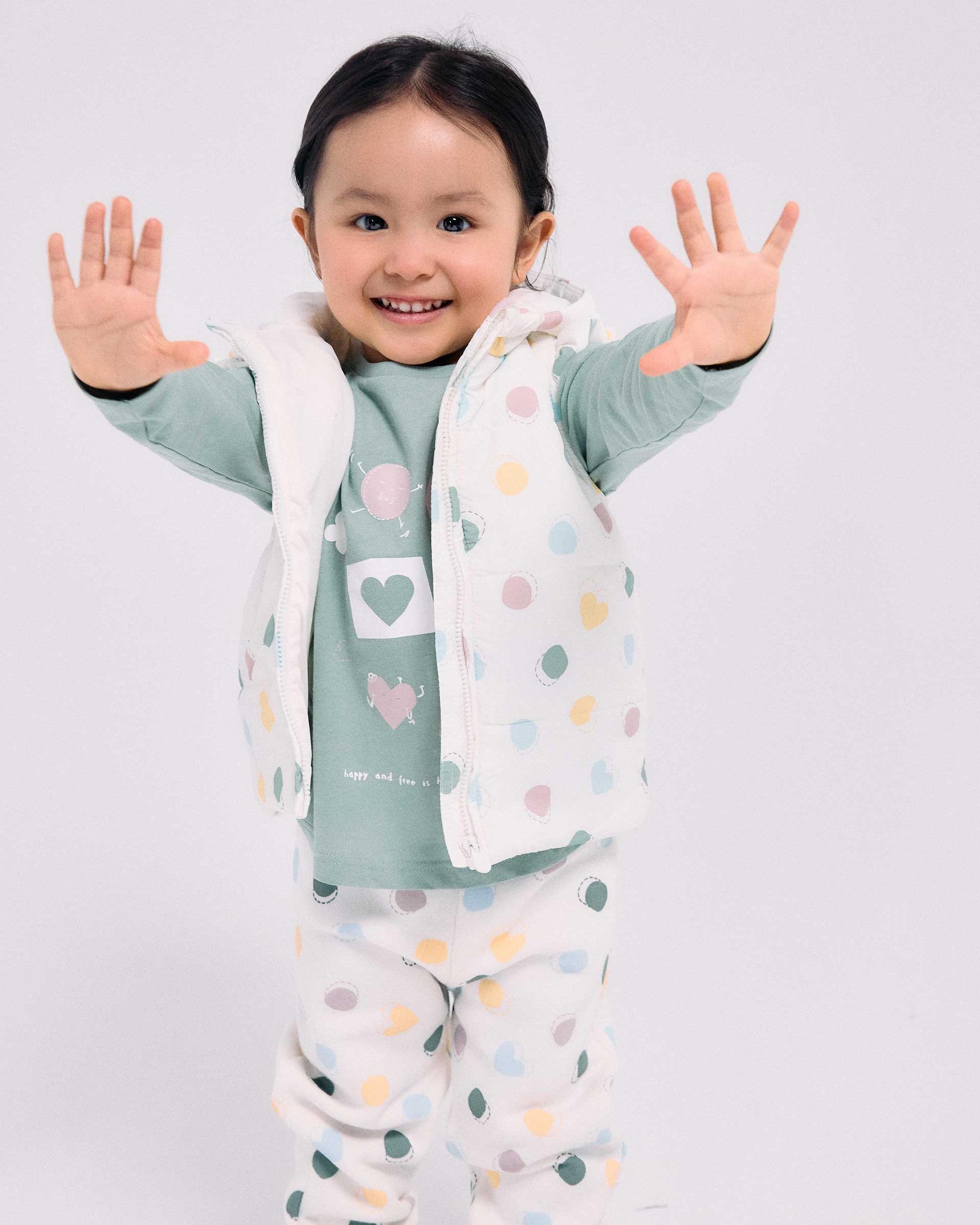 Imagen 1 de Chaleco de bebé niña con capucha y estampado Blanco