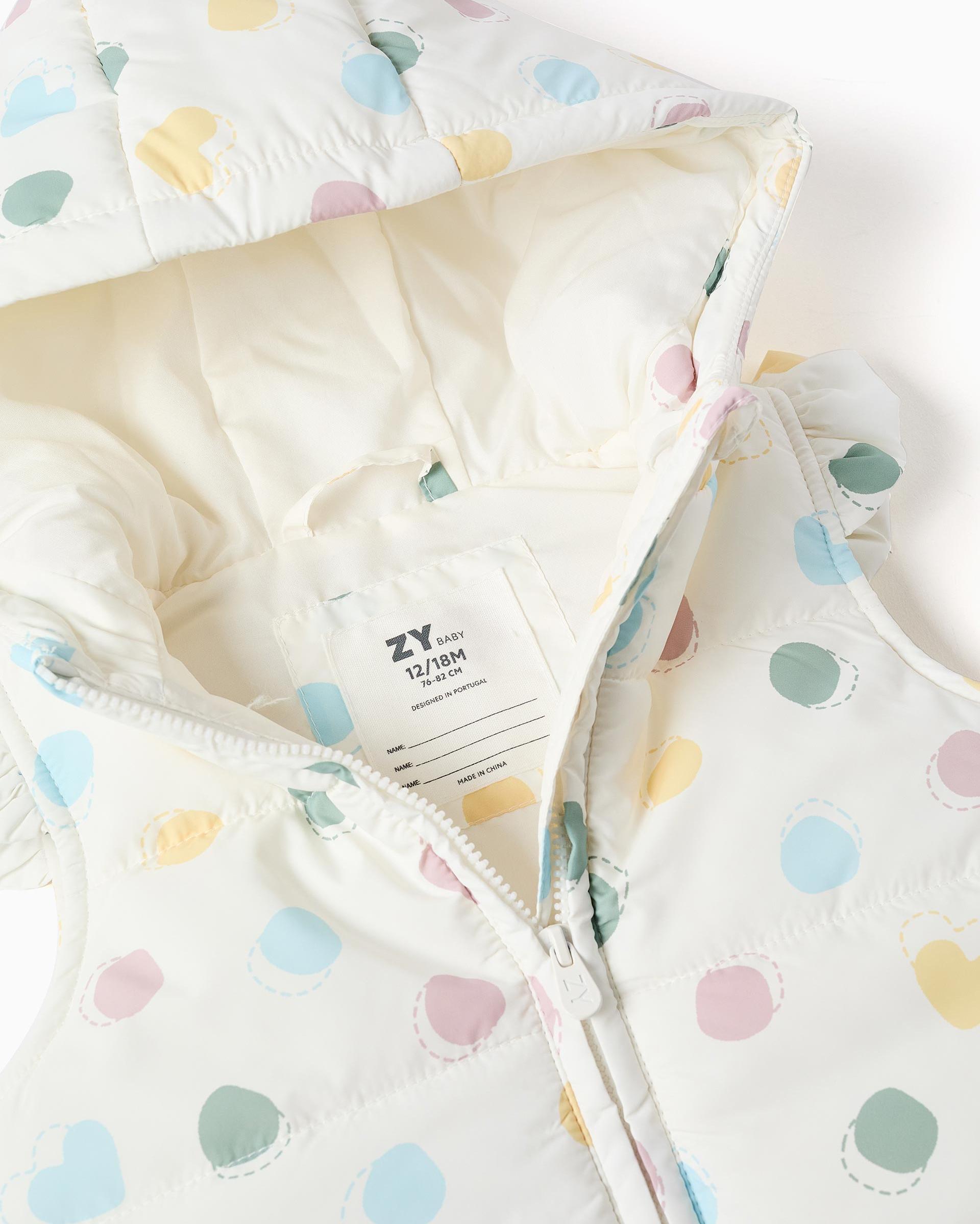 Imagen 4 de Chaleco de bebé niña con capucha y estampado - Zippy - Blanco Blanco