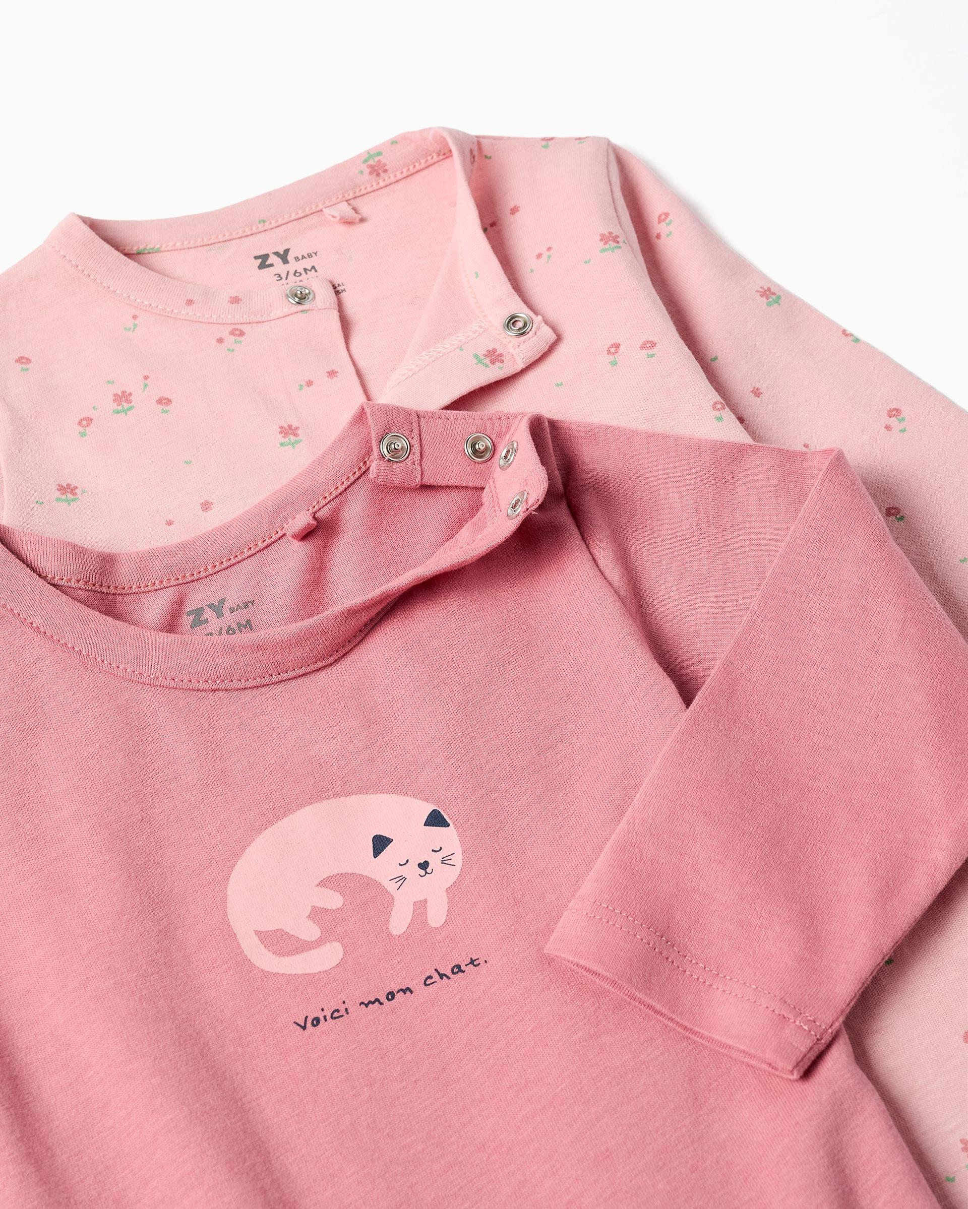 Pack de 2 pijamas peleles de bebé niña 100% algodón y con estampado - Zippy - Multicolor Multicolor-3