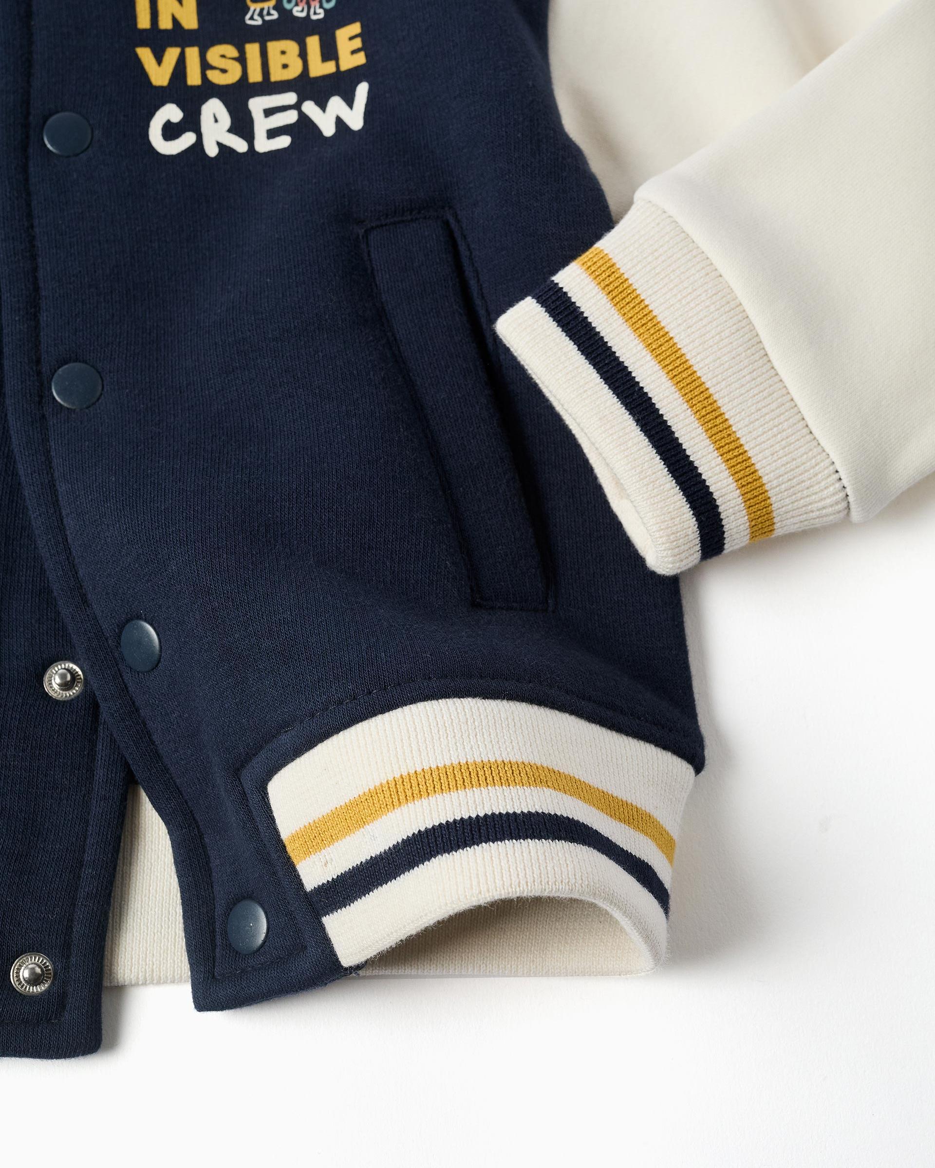 Cazadora de bebé niño perchada y con estampado - Zippy - Azul marino Azul marino-5