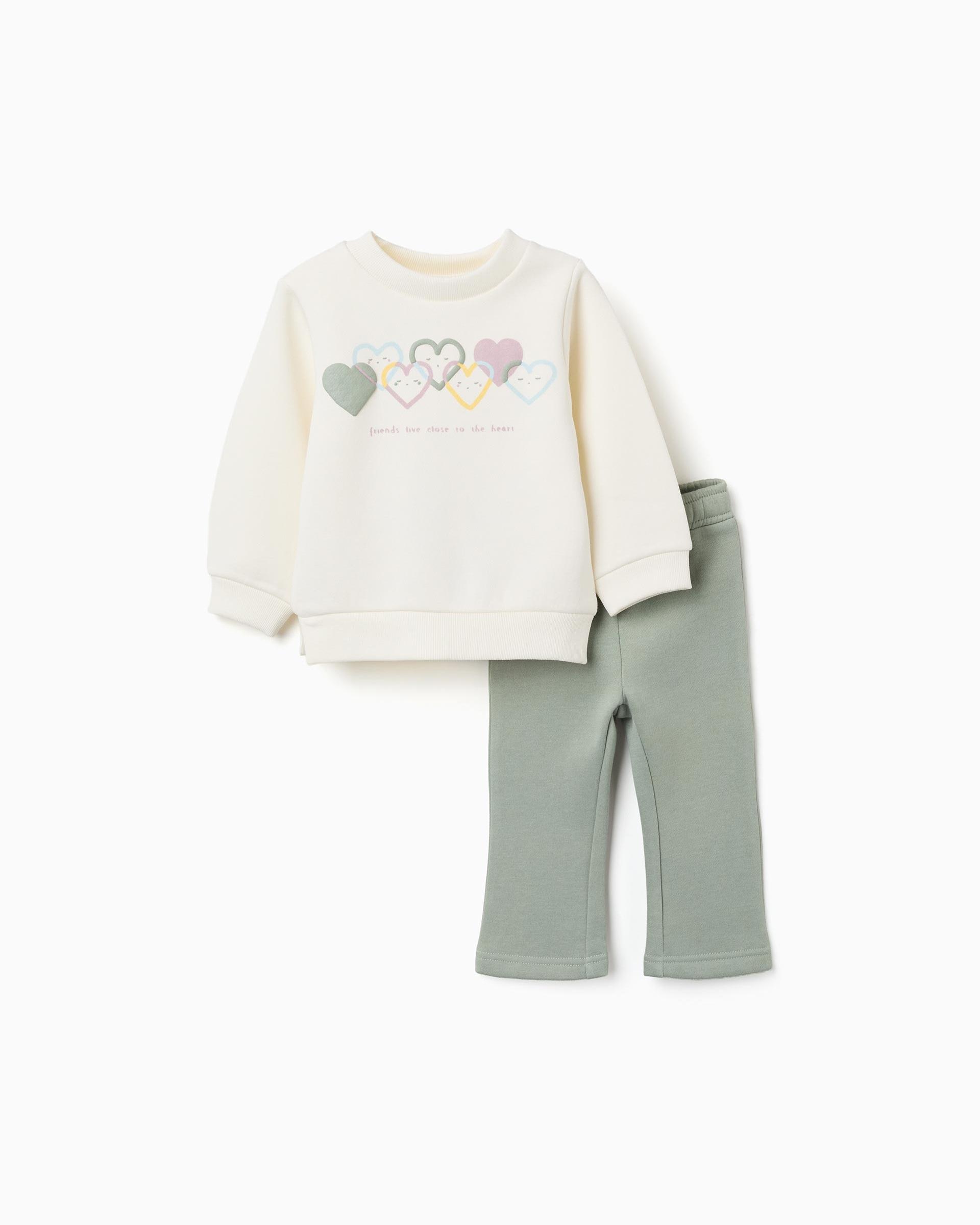 Imagen 0 de Chándal de bebé niña perchado y con estampado Blanco