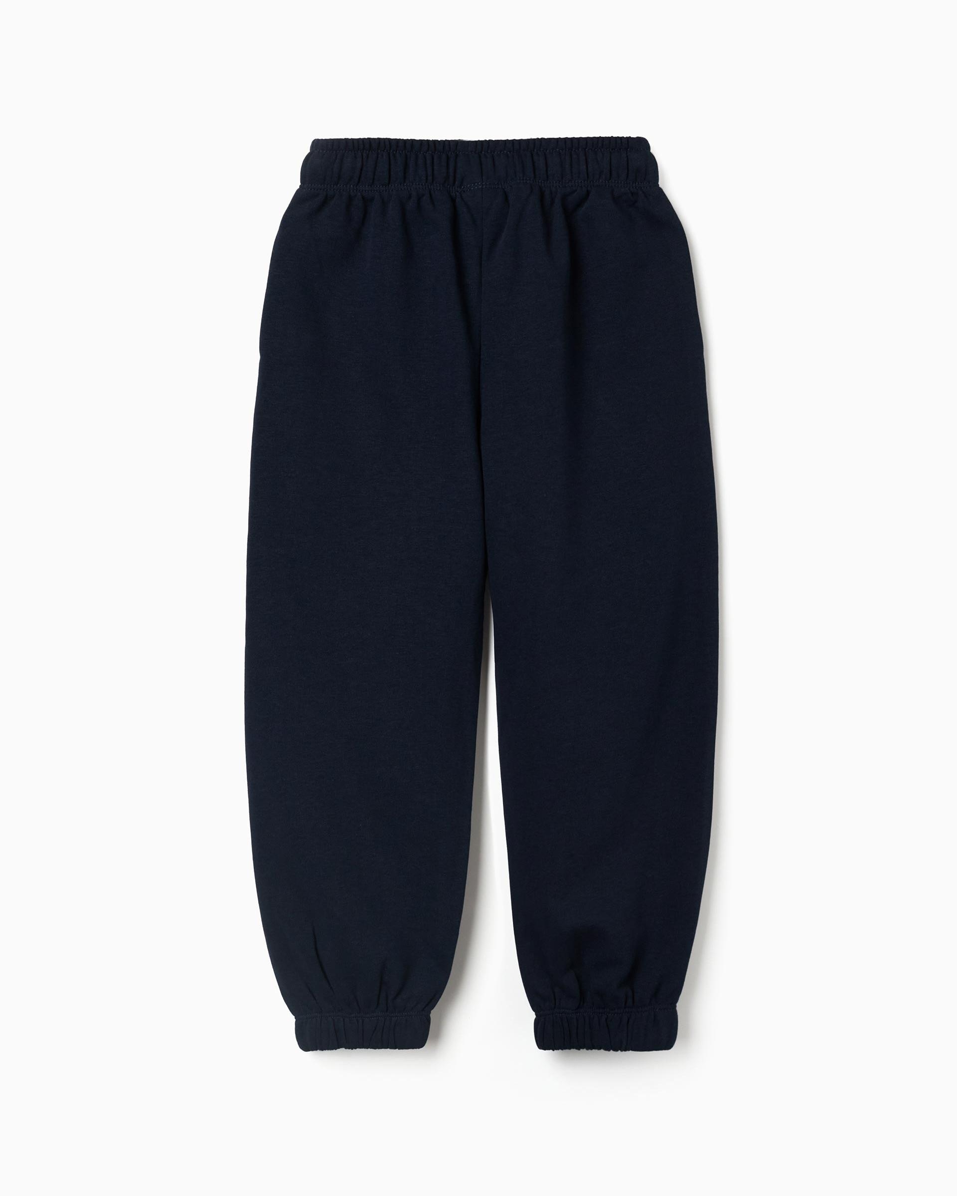 Pantálon de niña de felpa y con cordón - Zippy - Azul marino Azul marino-3