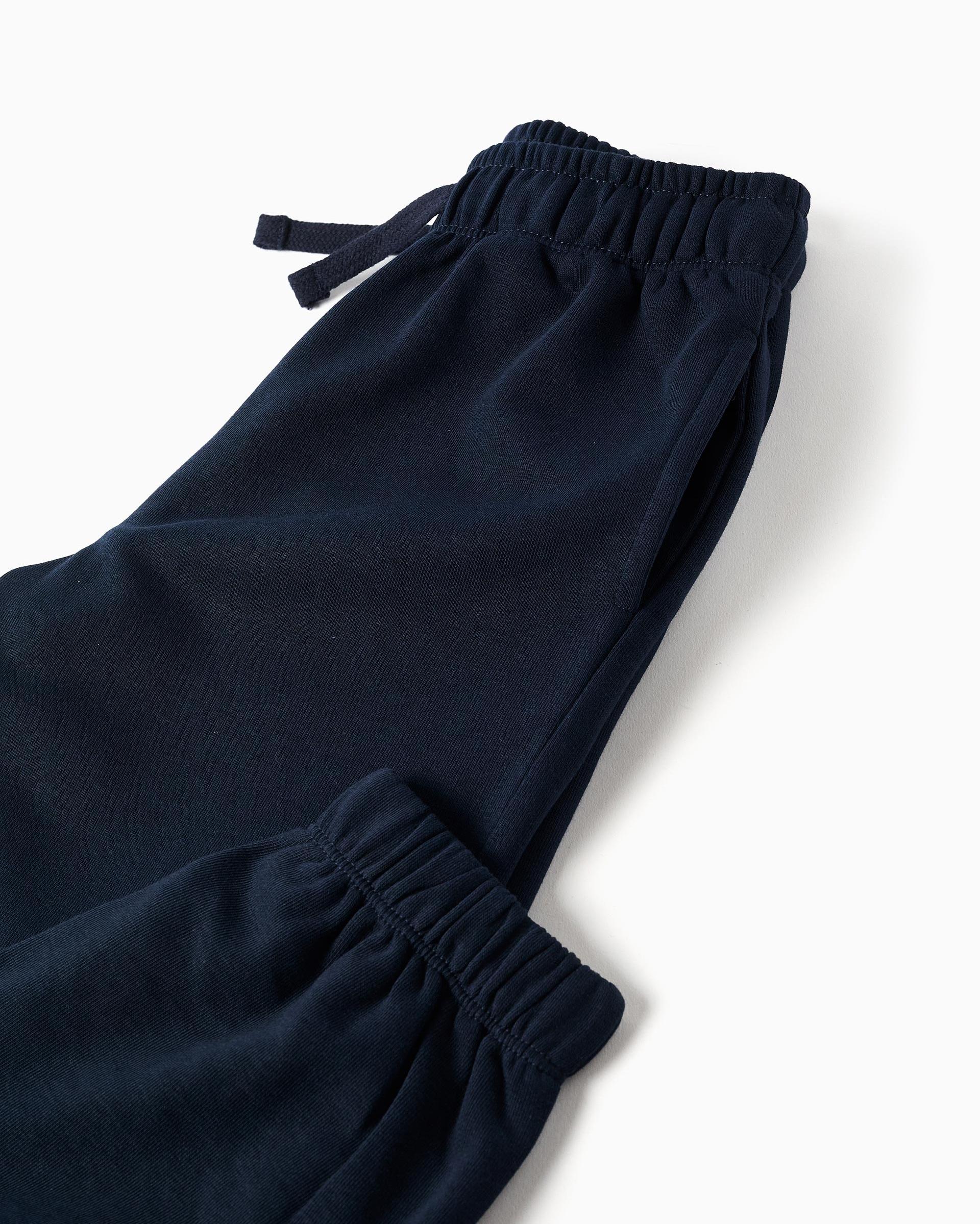 Pantálon de niña de felpa y con cordón - Zippy - Azul marino Azul marino-2
