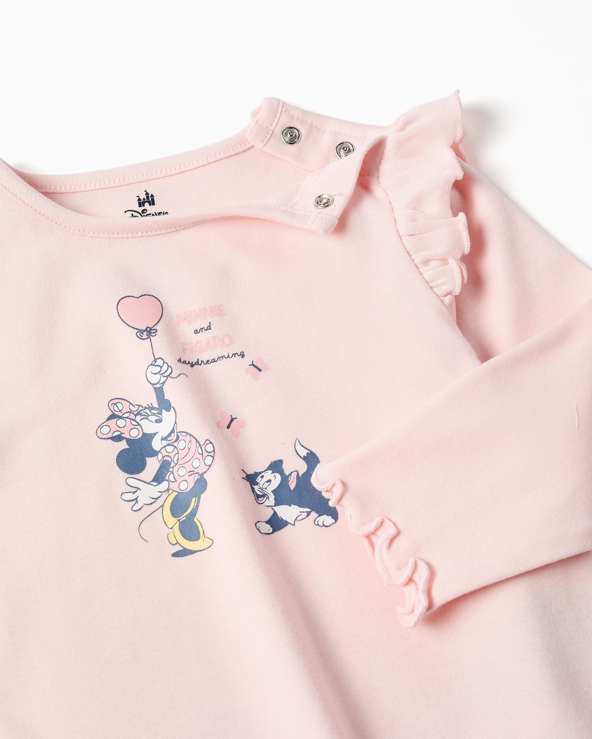 Pijama de bebé niña 100% algodón y con estampado minnie - Zippy - Rosa Rosa-2