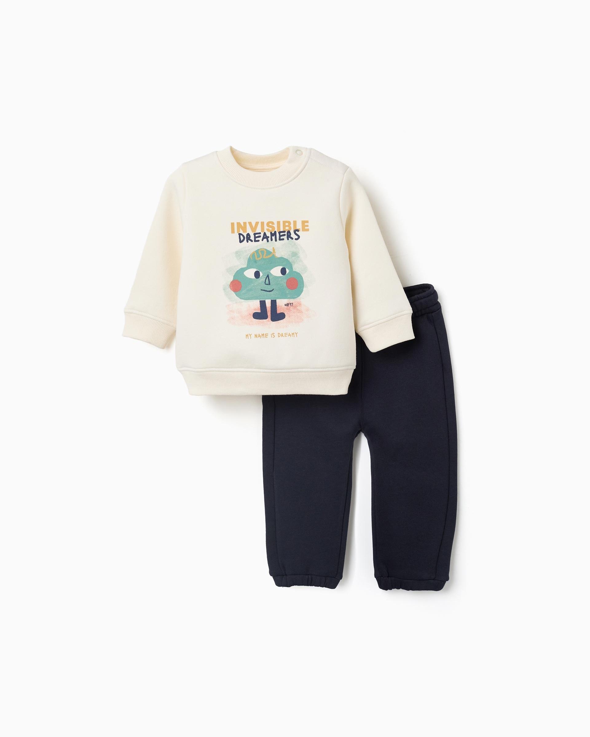 Imagen 0 de Conjunto de ropa deportiva de bebé niño perchado y con estampado Blanco