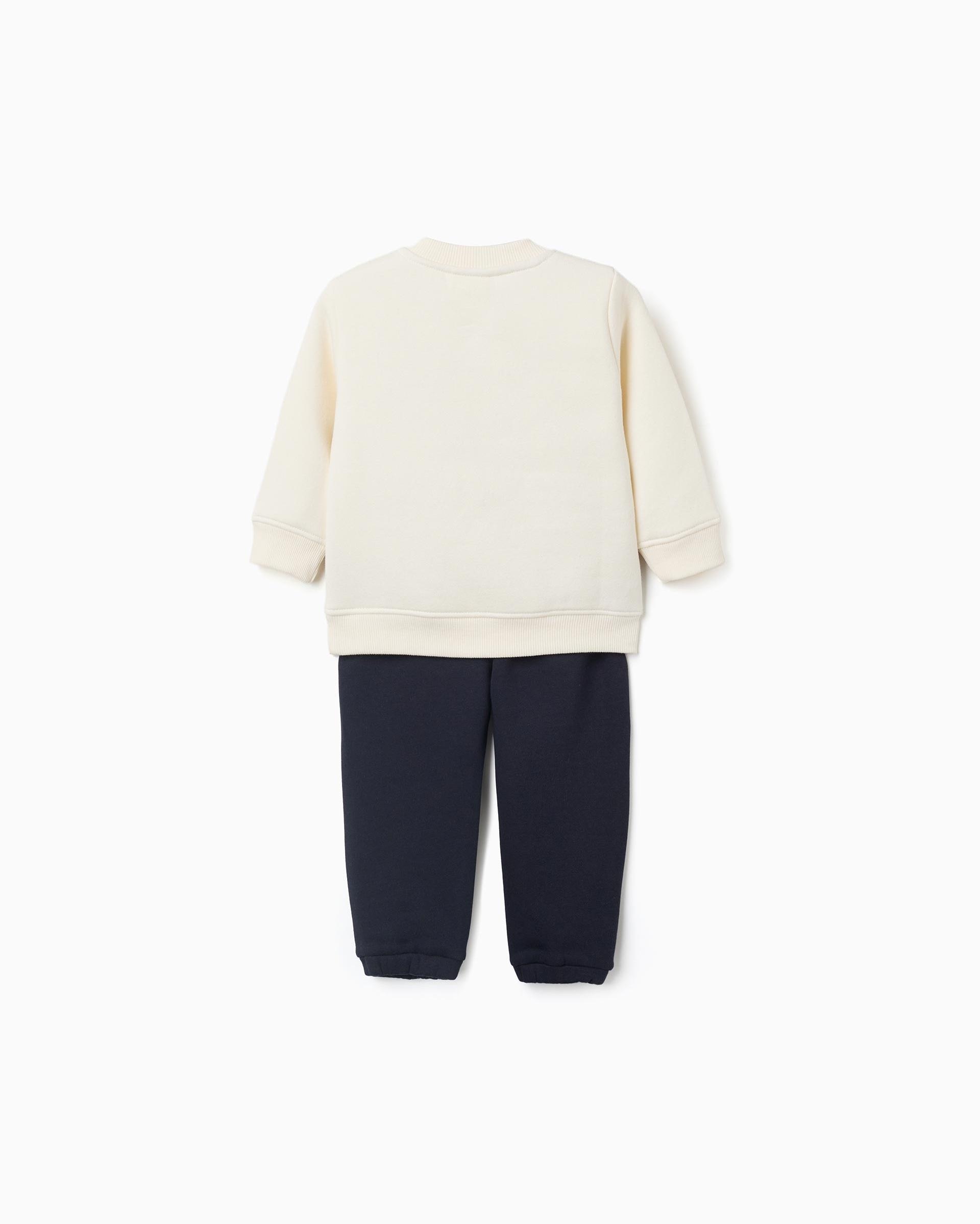 Conjunto de ropa deportiva de bebé niño perchado y con estampado - Zippy - Blanco Blanco-3