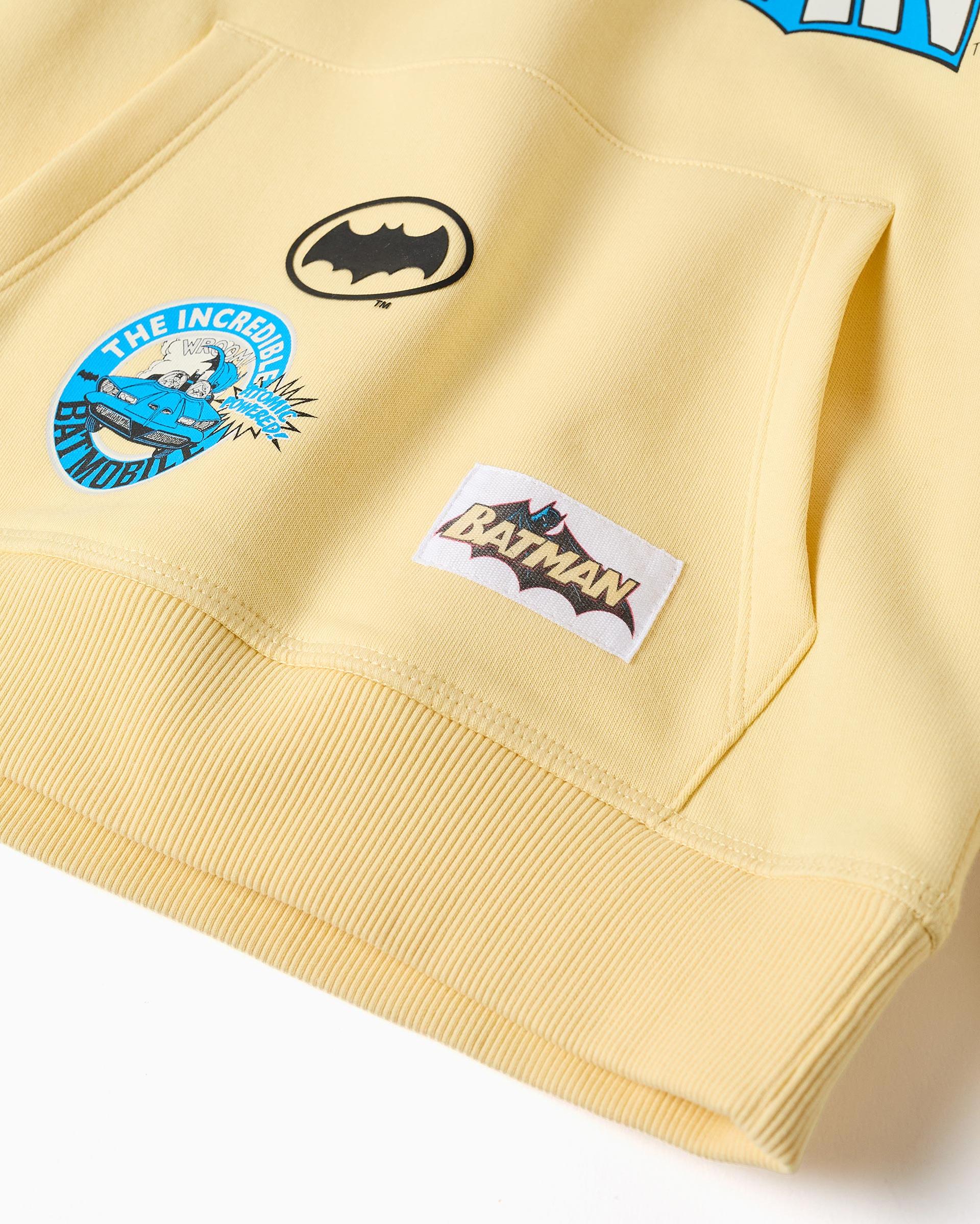 Imagen 4 de Sudadera de niño perchada y con estampado batman - Zippy - Amarillo Amarillo