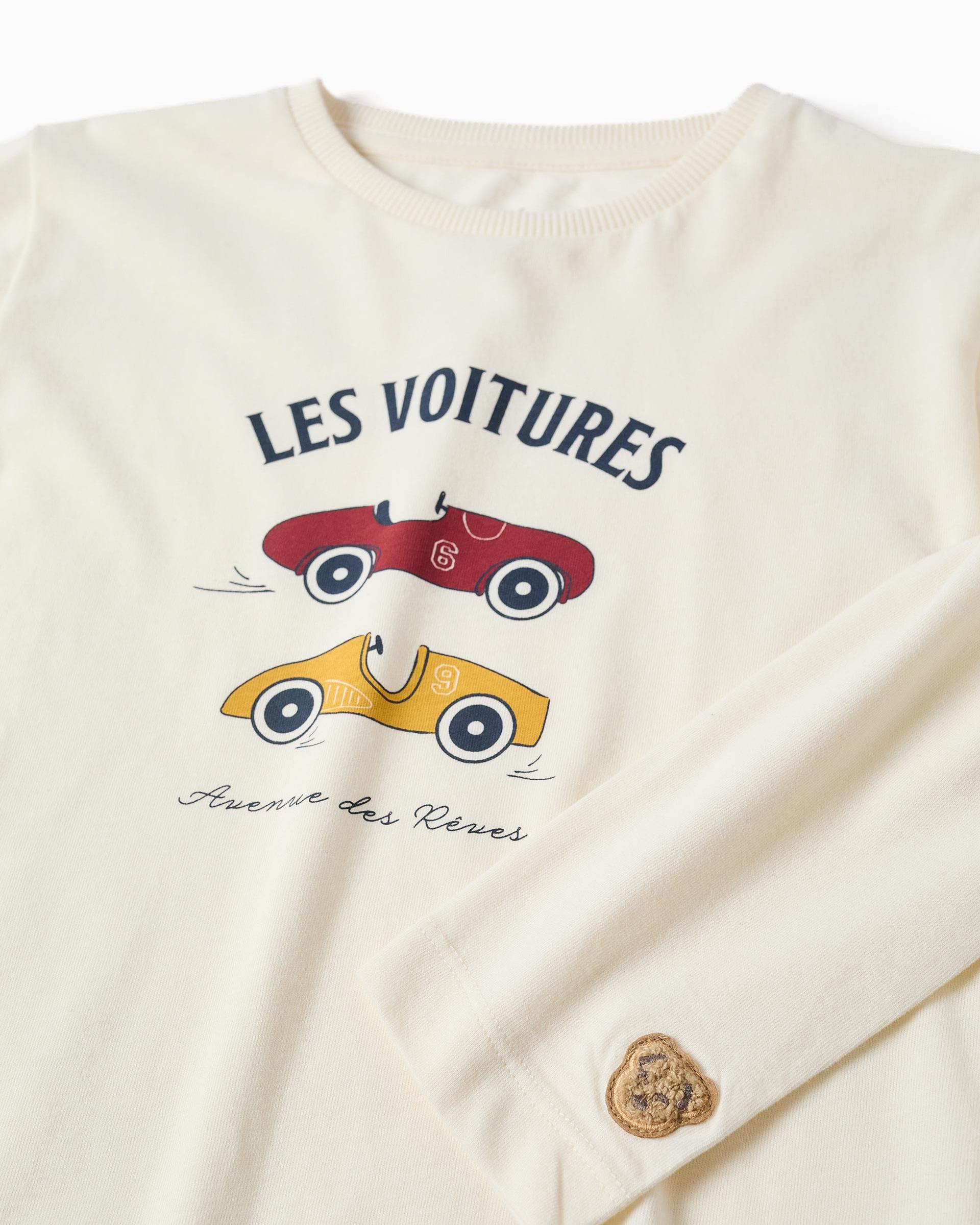 Pijama de niño 100% algodón y con estampado de coches - Zippy - Blanco Blanco-2