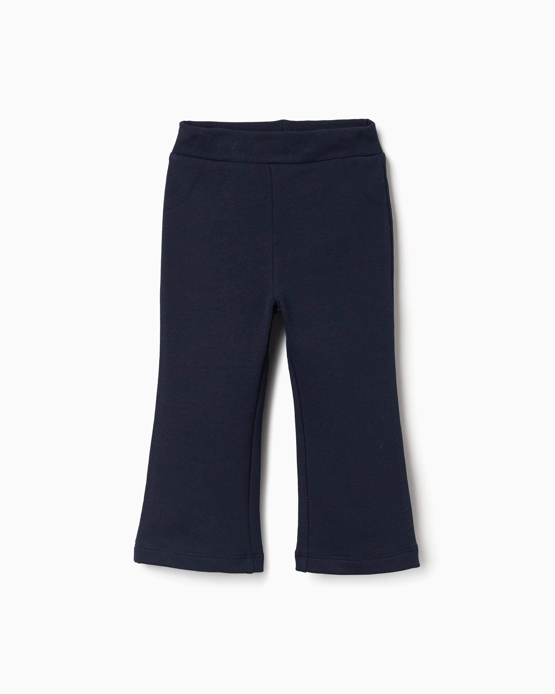 Imagen 0 de Leggins de bebé niña de campana y con forro perchado Azul marino
