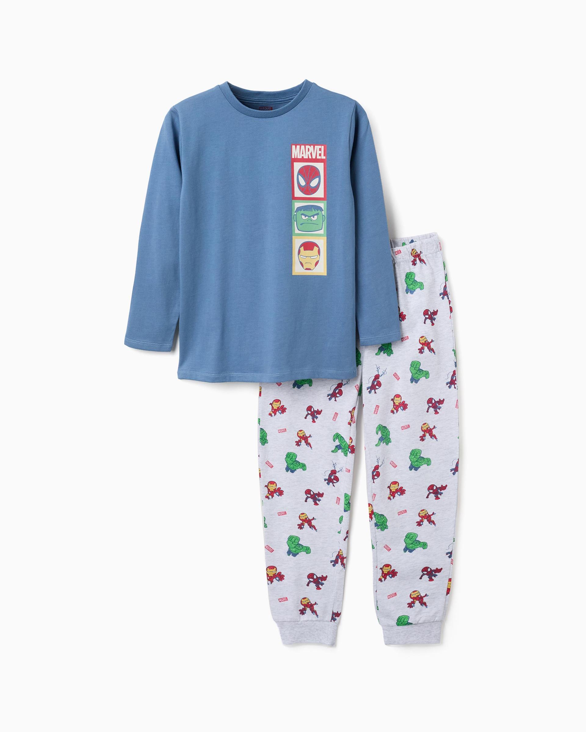 Imagen 0 de Pijama de niño 100% algodón y con estampado de marvel Azul