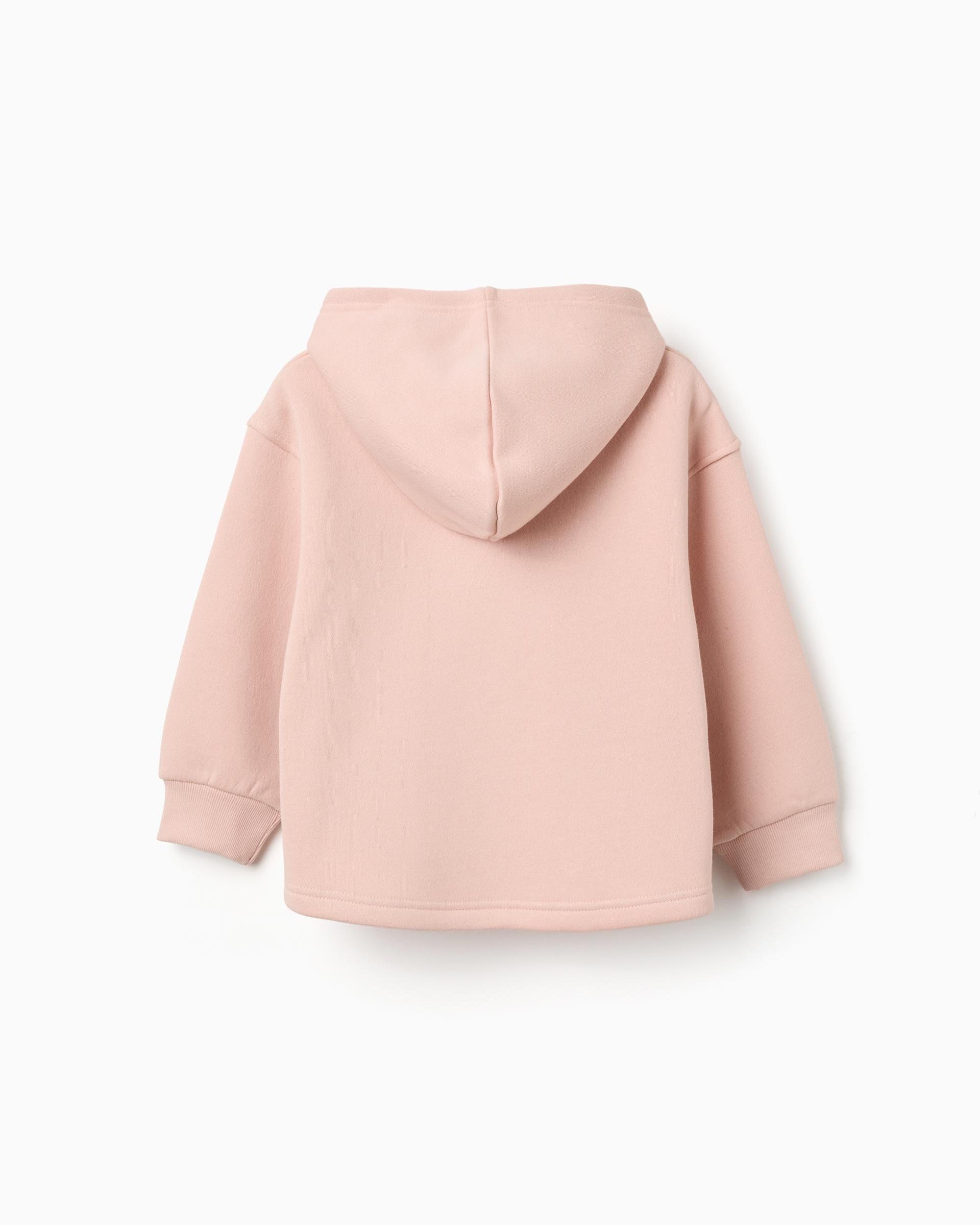 Sudadera de niña perchada y con estampado floral - Zippy - Rosa Rosa-3