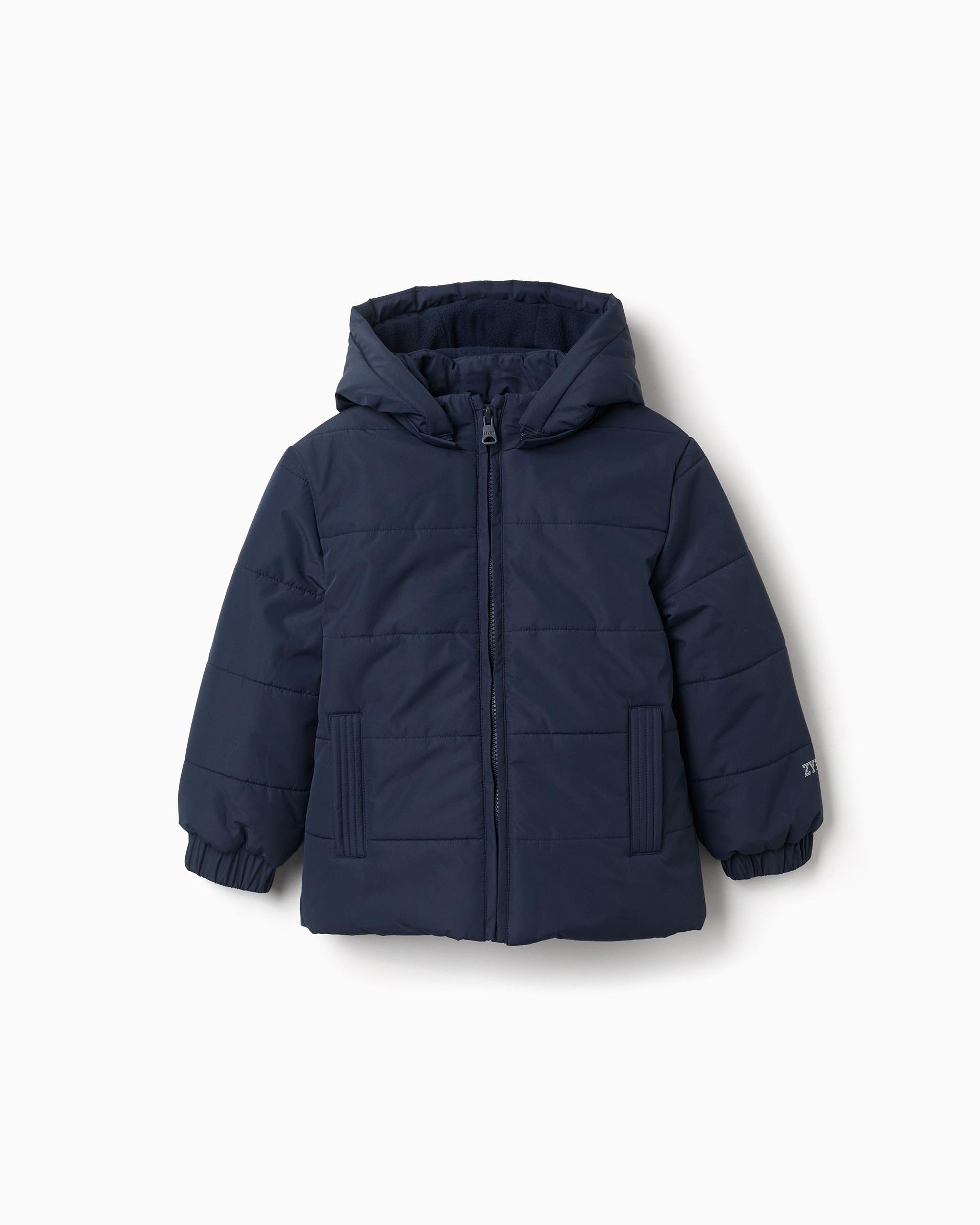 Plumífero de niño con acolchado y capucha - Zippy - Azul marino Azul marino-1