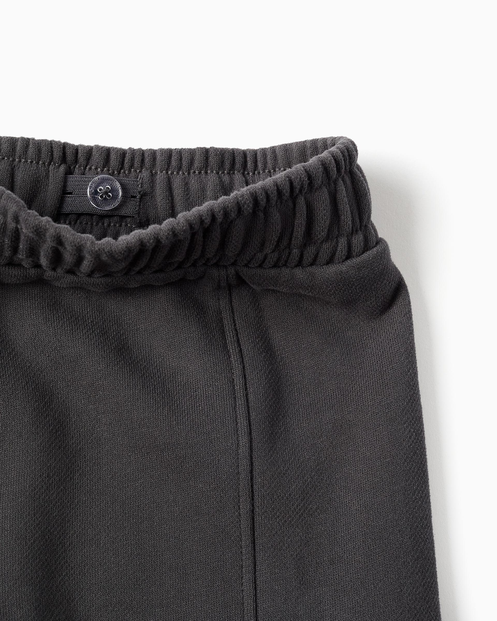 Pantálon de niña de pierna ancha y con bolsillos cargo - Zippy - Gris oscuro Gris oscuro-2