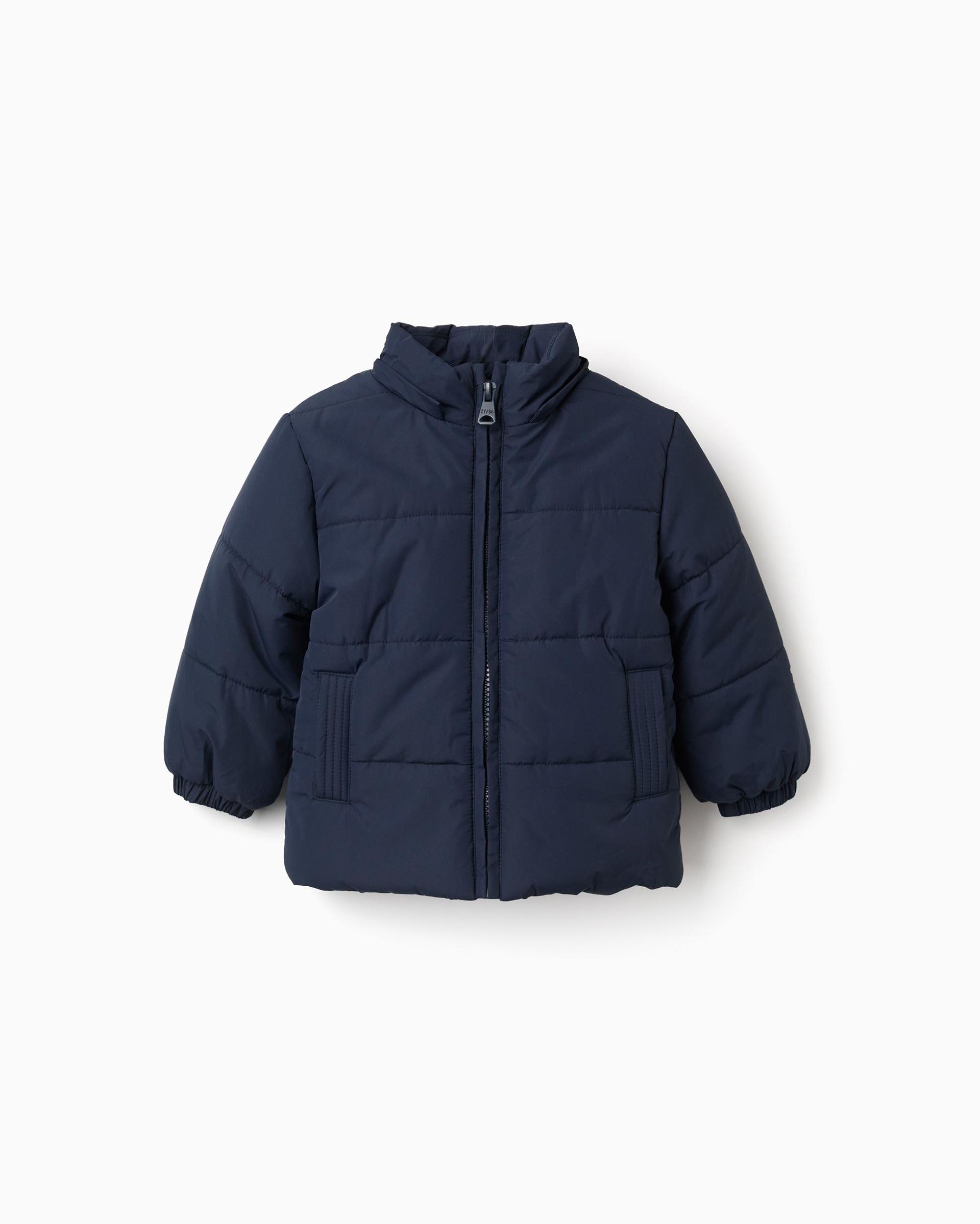 Plumífero de bebé niño acolchada y con capucha desmontable - Zippy - Azul marino Azul marino-3