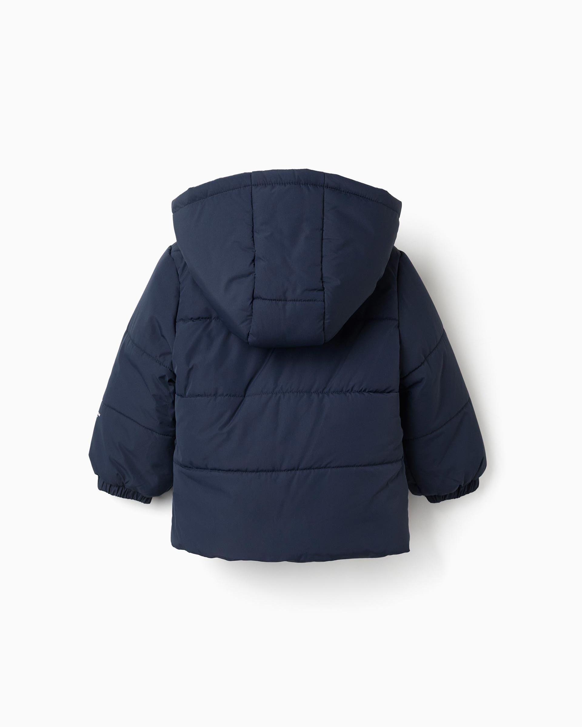 Plumífero de bebé niño acolchada y con capucha desmontable - Zippy - Azul marino Azul marino-2