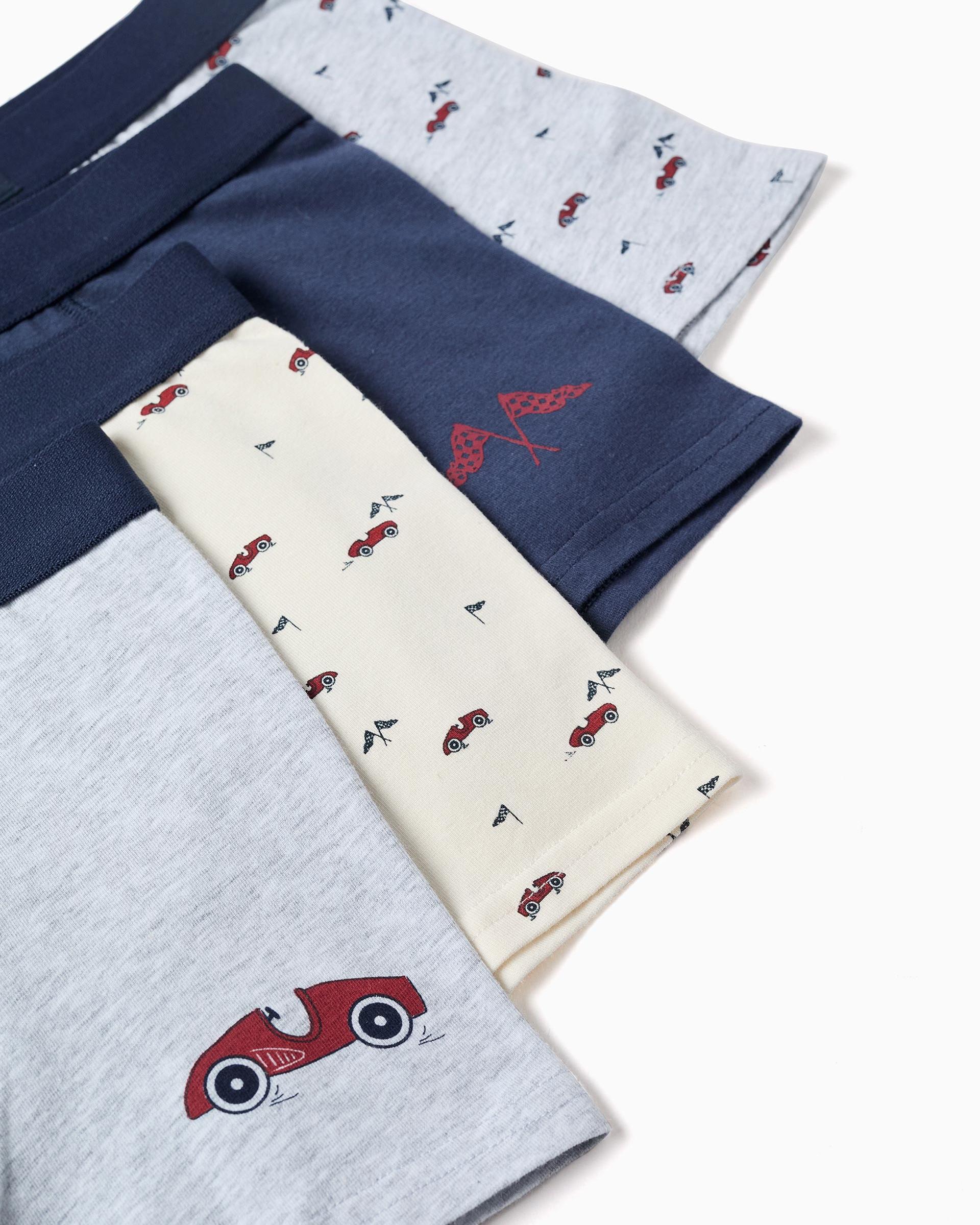 Pack de 4 calzoncillos bóxers de niño de algodón y com estampados de coches - Zippy - Multicolor Multicolor-2