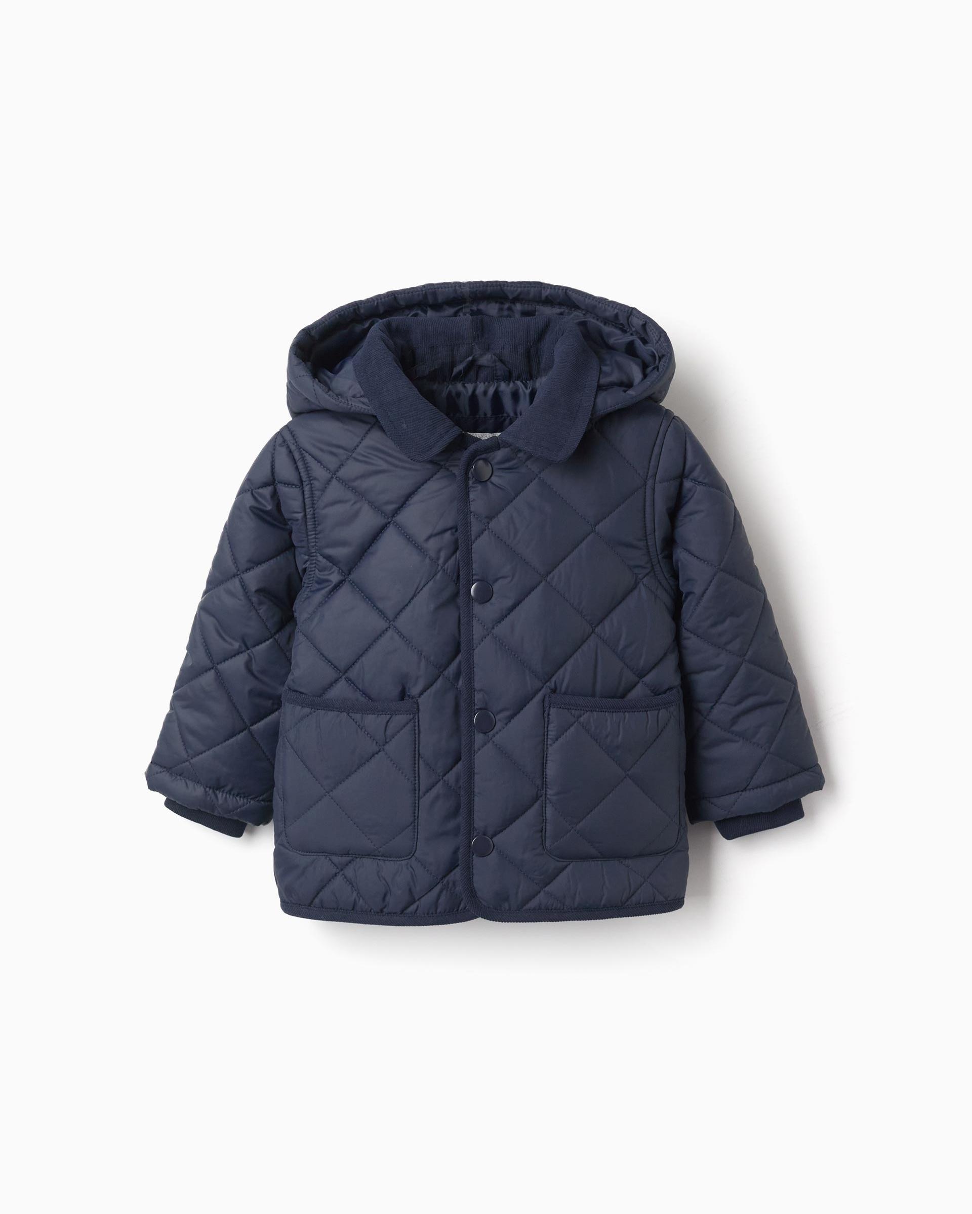 Imagen 1 de Chaqueta de bebé niño acolchada y con capucha desmontable - Zippy - Azul marino Azul marino