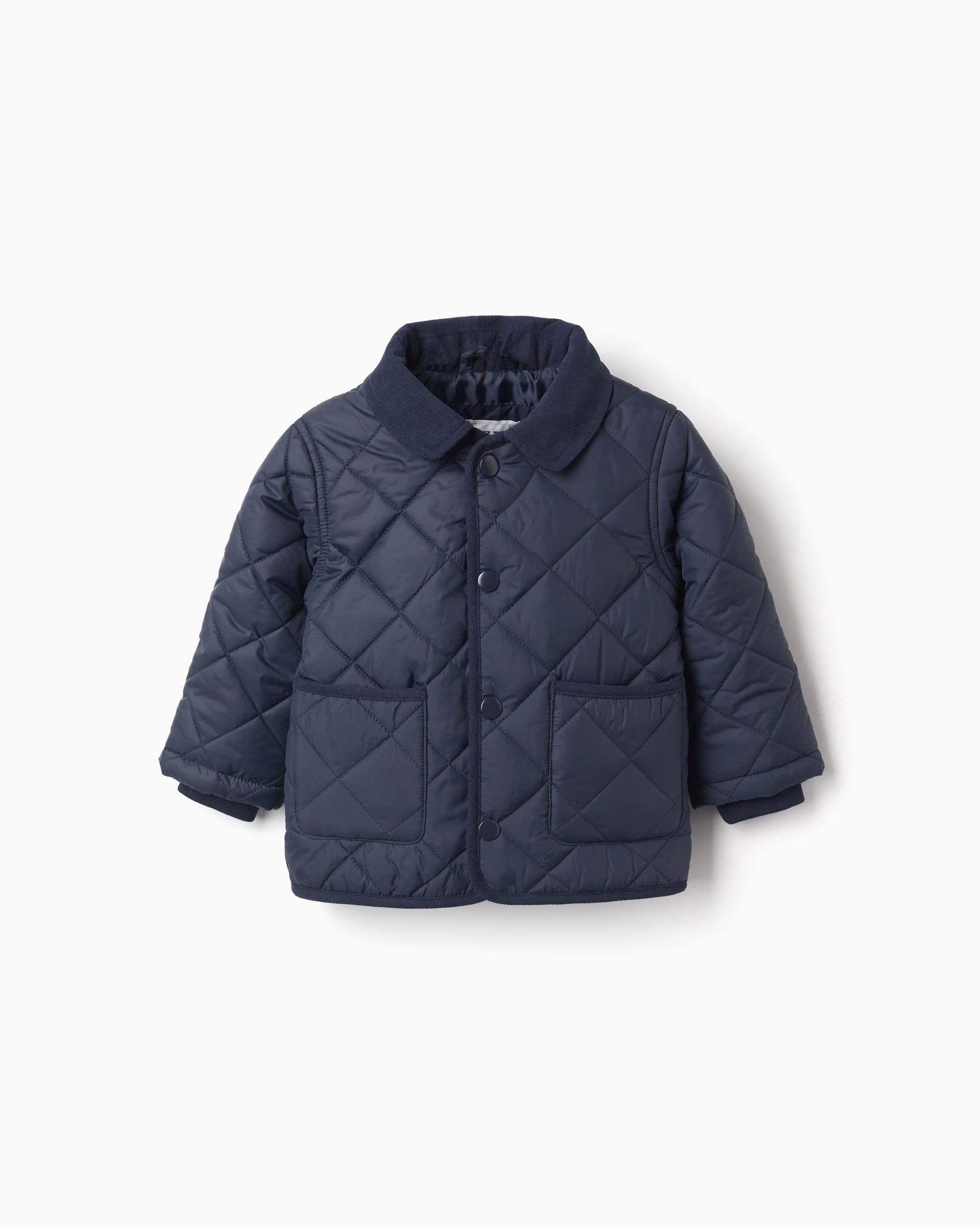 Imagen 3 de Chaqueta de bebé niño acolchada y con capucha desmontable - Zippy - Azul marino Azul marino