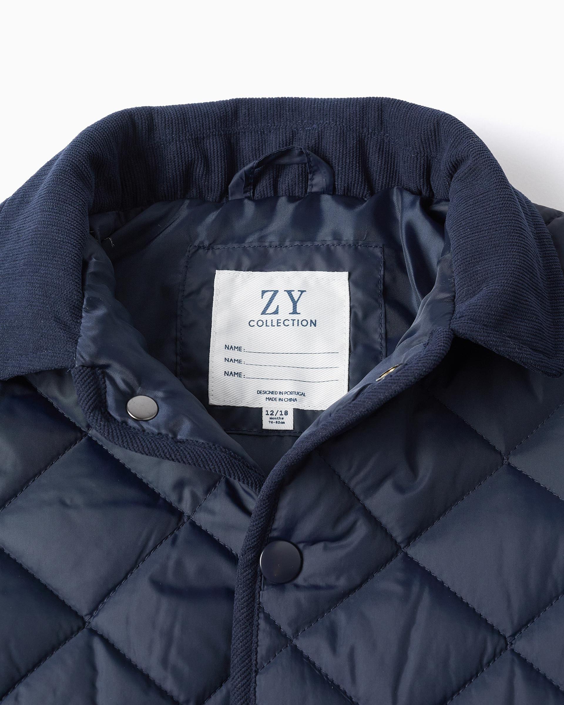Imagen 4 de Chaqueta de bebé niño acolchada y con capucha desmontable - Zippy - Azul marino Azul marino