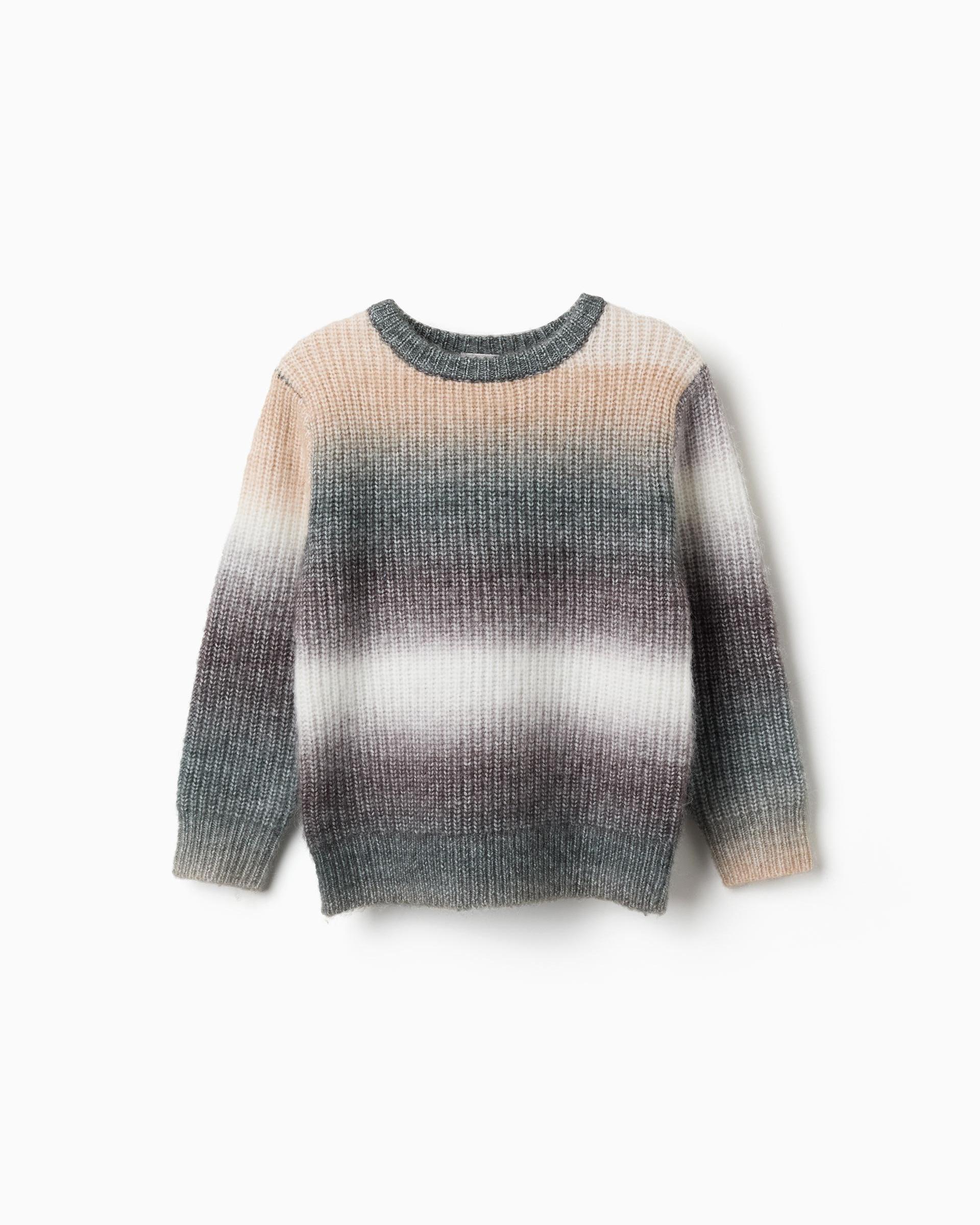 Imagen 1 de Jersey de niño de punto y con efecto degradado - Zippy - Verde oscuro Verde oscuro