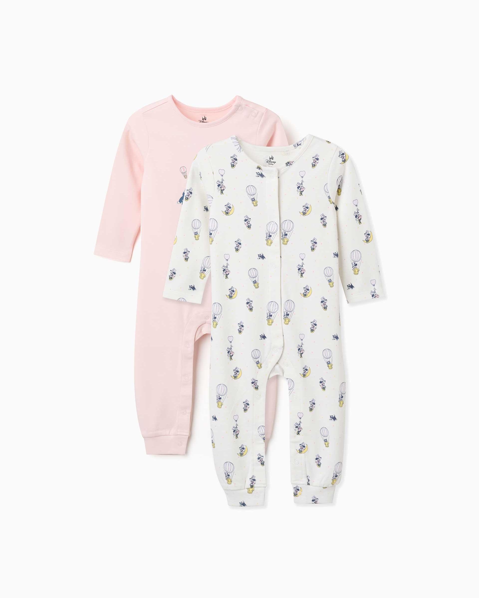 Imagen 0 de Pack de 2 pijamas peleles de bebé niña 100% algodón y con estampado minnie Multicolor