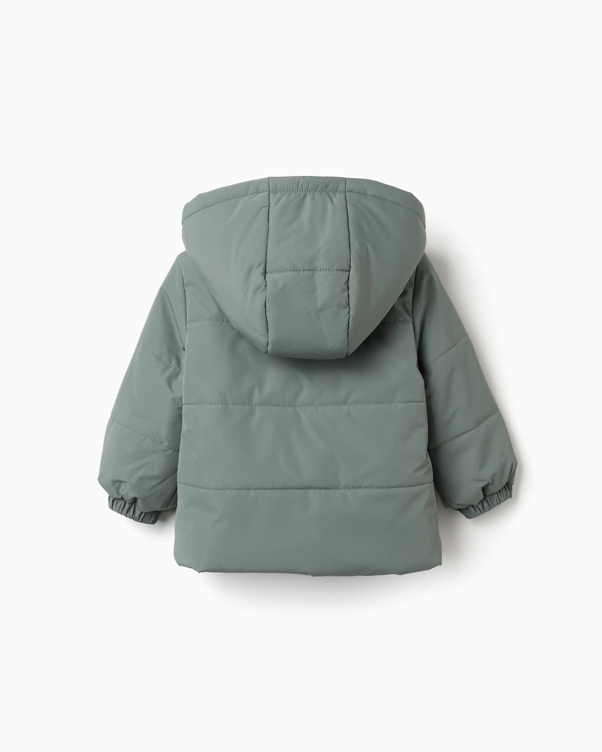 Plumífero de bebé niño acolchada y con capucha desmontable - Zippy - Verde oscuro Verde oscuro-2