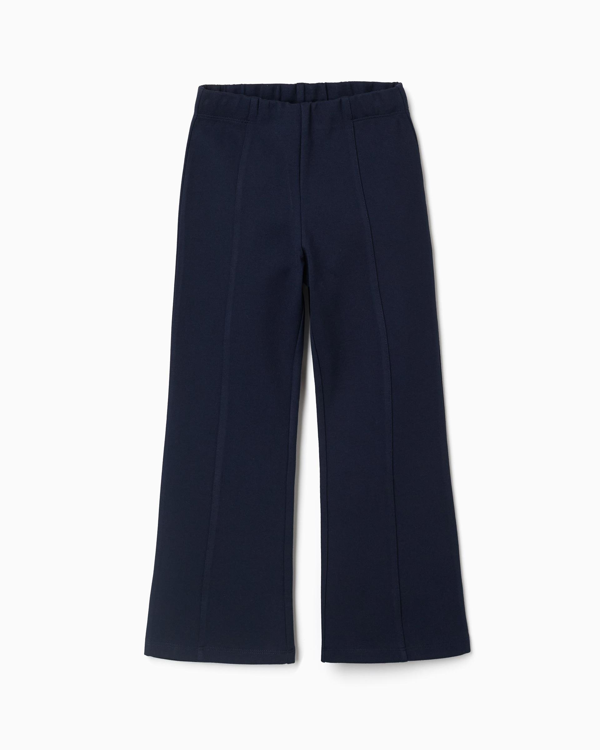 Imagen 0 de Leggins de niña de punto roma y de campana Azul marino