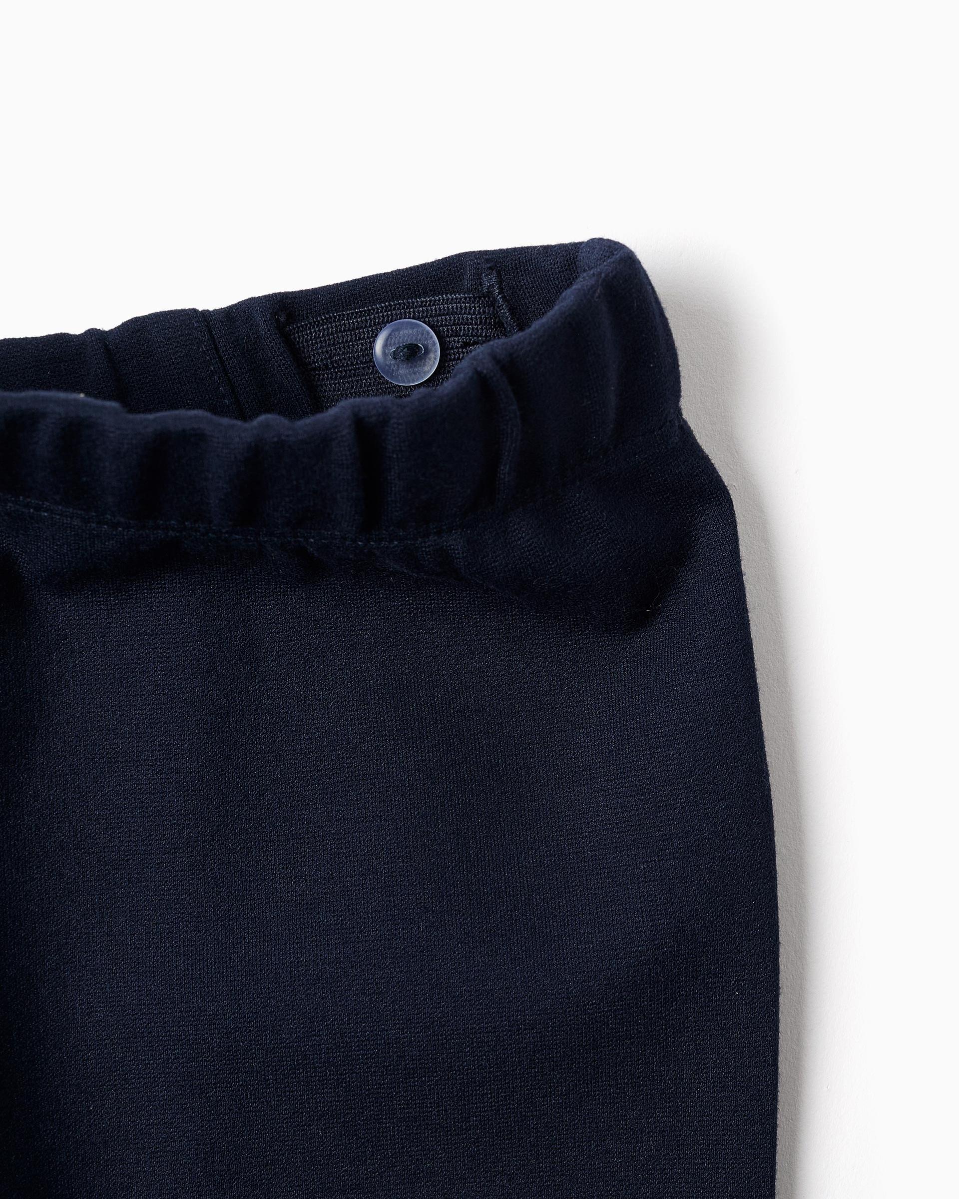Leggins de niña de punto roma y de campana - Zippy - Azul marino Azul marino-2