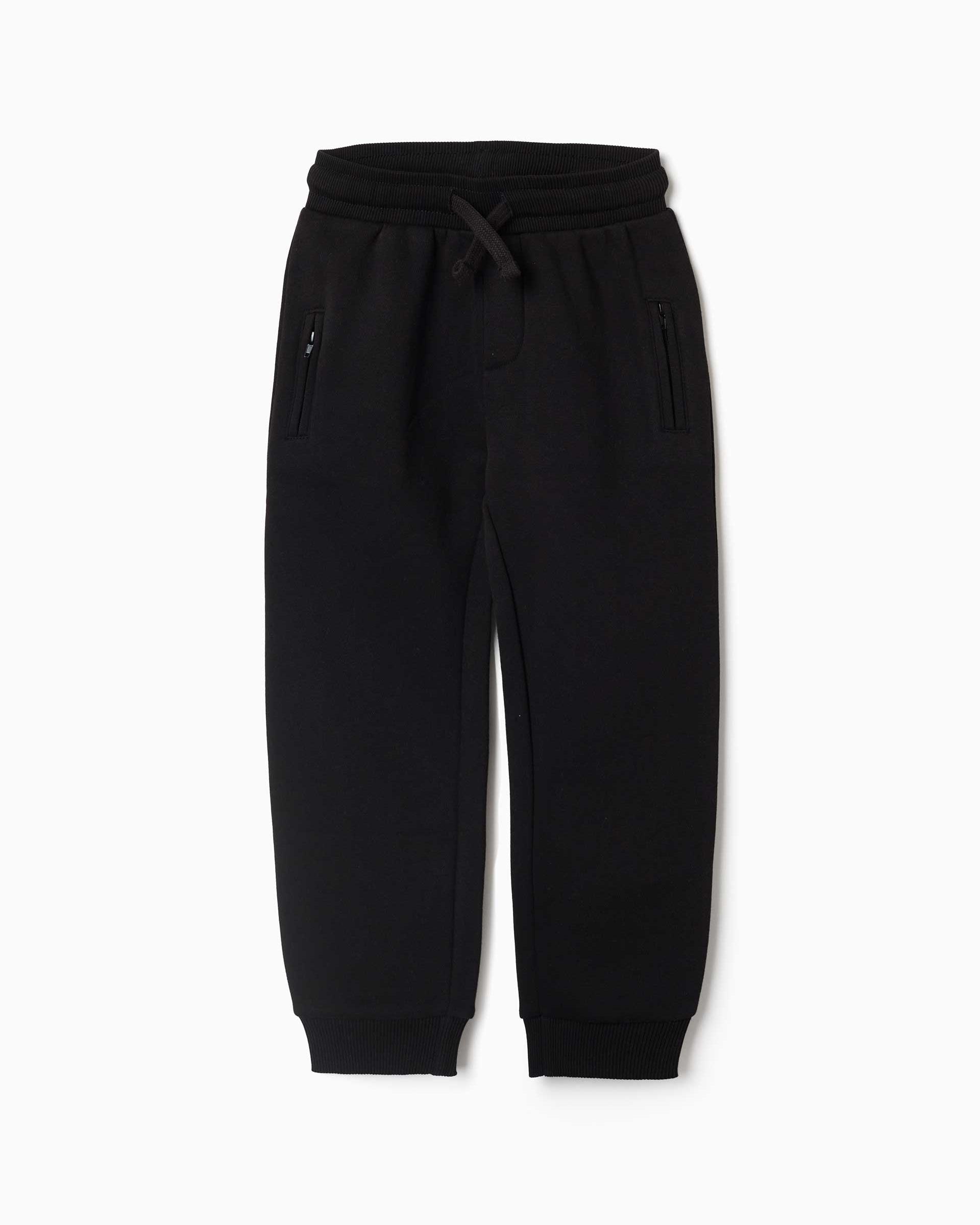 Pantálon de niño de felpa y con cordón - Zippy - Negro Negro-1