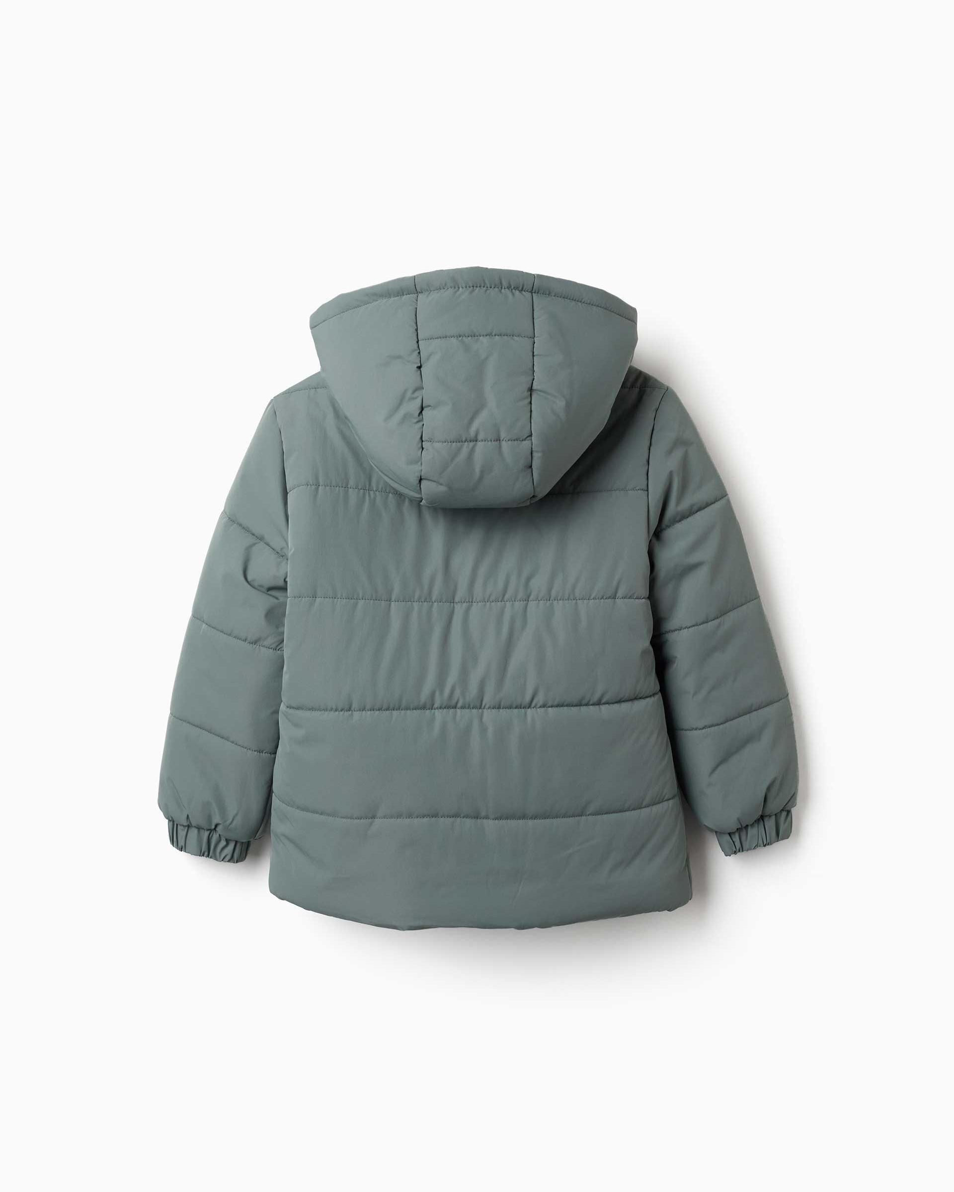 Plumífero de niño con acolchado y capucha - Zippy - Verde oscuro Verde oscuro-3