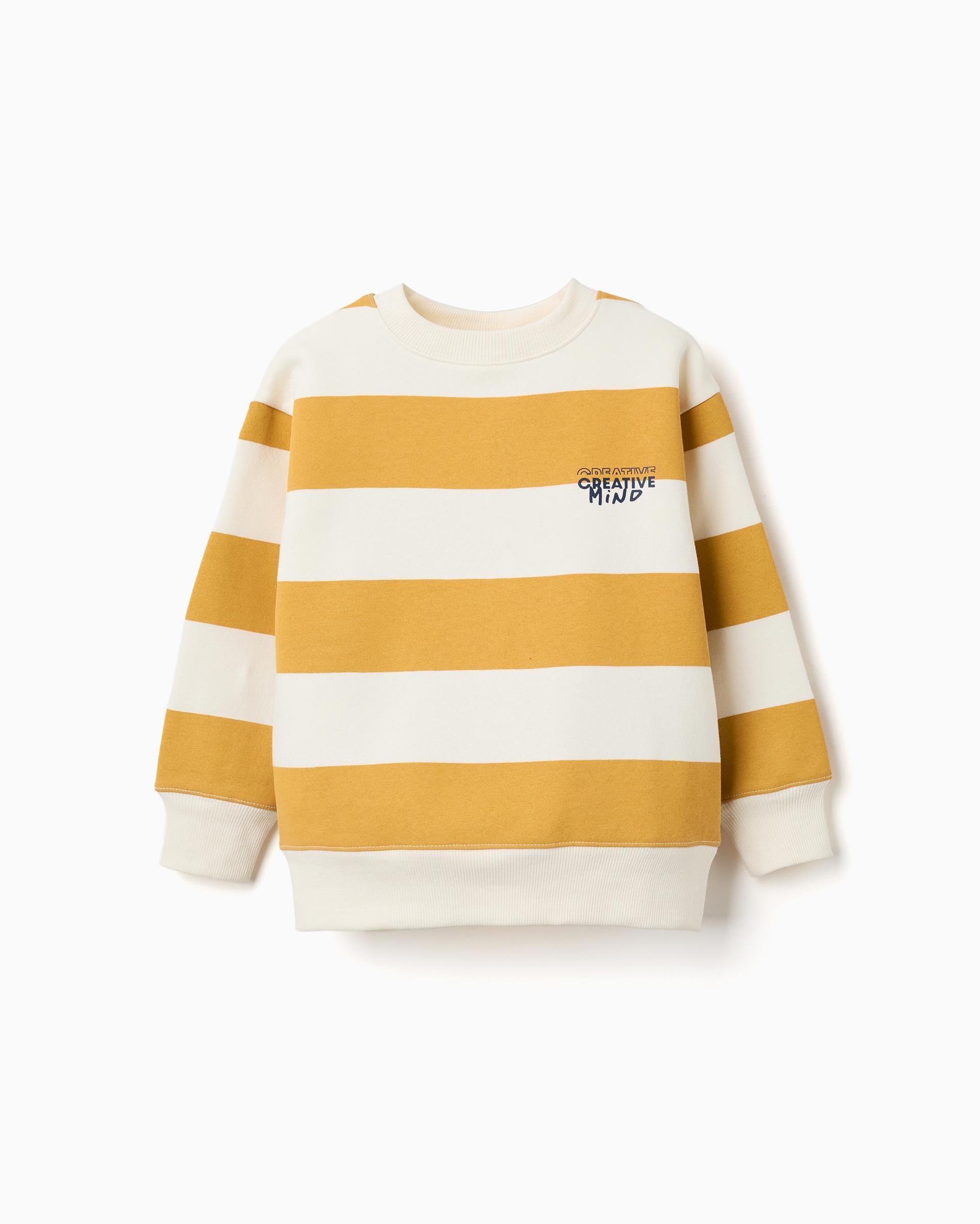 Sudadera de niño perchada y a rayas - Zippy - Amarillo Amarillo-3