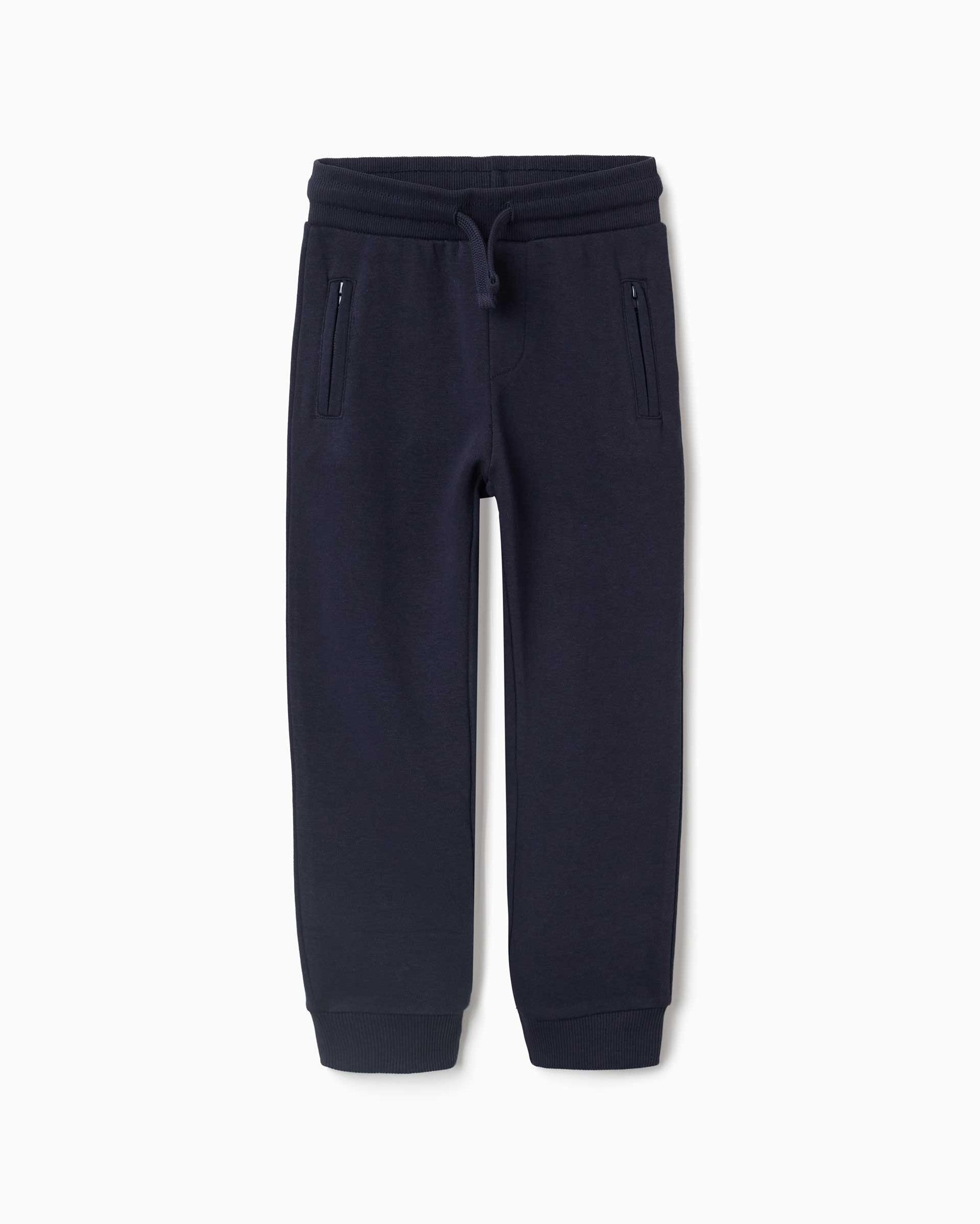Imagen 0 de Pantálon de niño de felpa y con cordón Azul marino