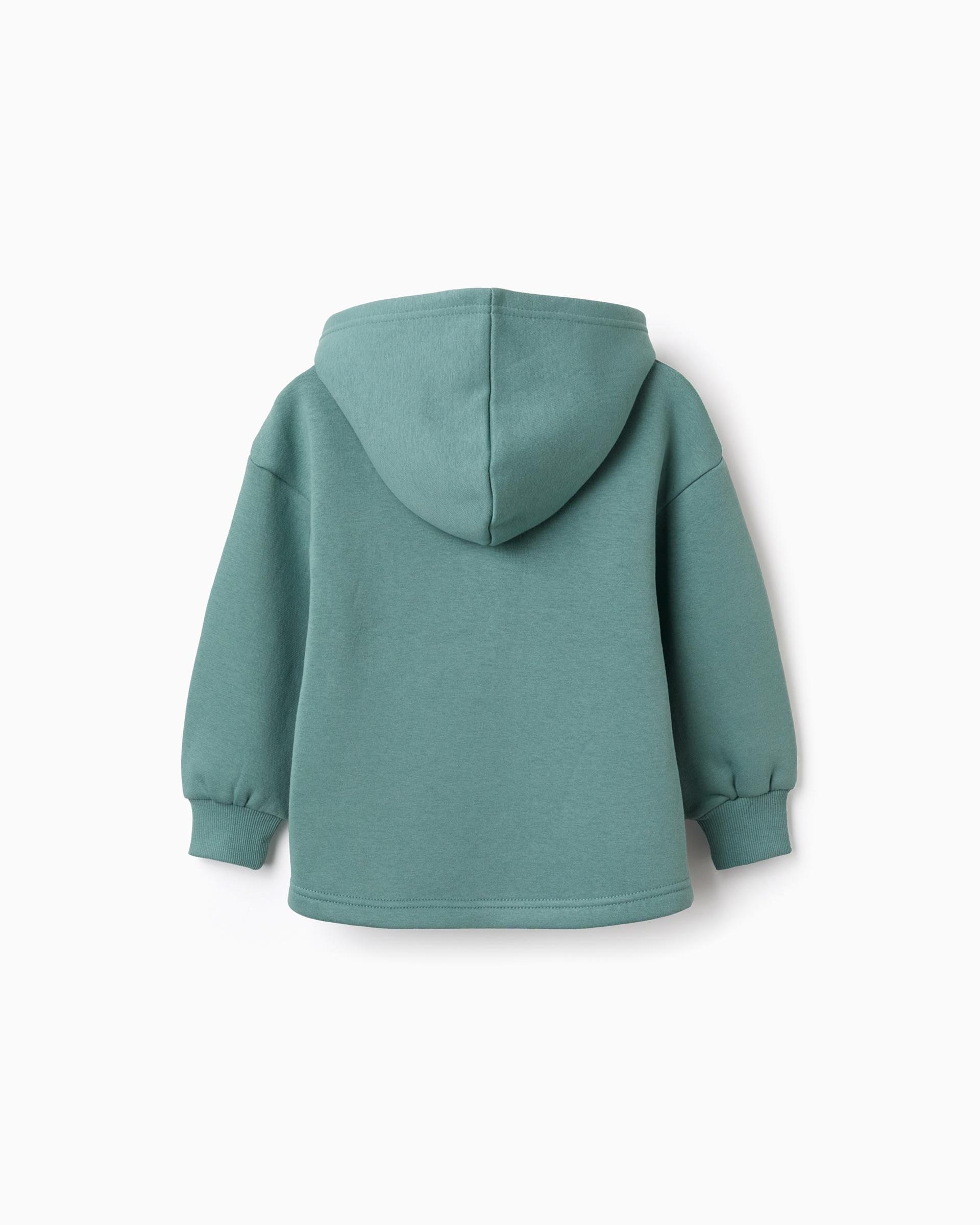 Sudadera de niña perchada y con estampado floral - Zippy - Verde claro Verde claro-3