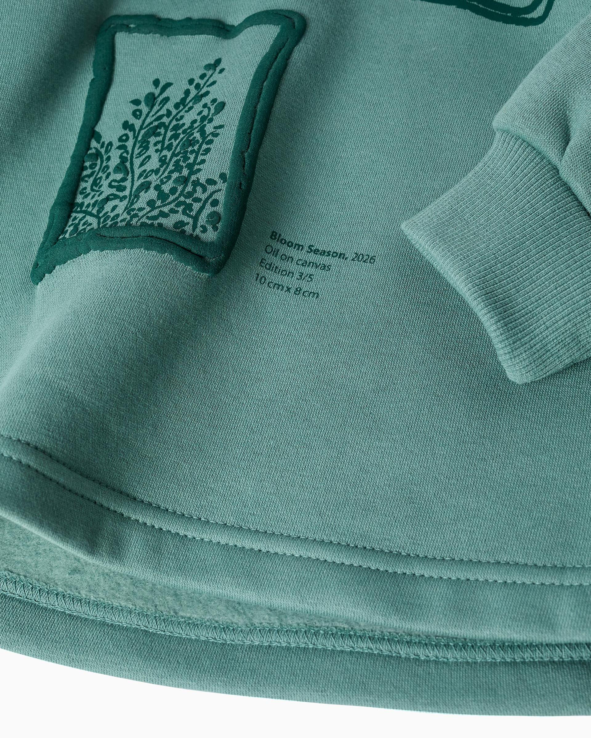 Sudadera de niña perchada y con estampado floral - Zippy - Verde claro Verde claro-4