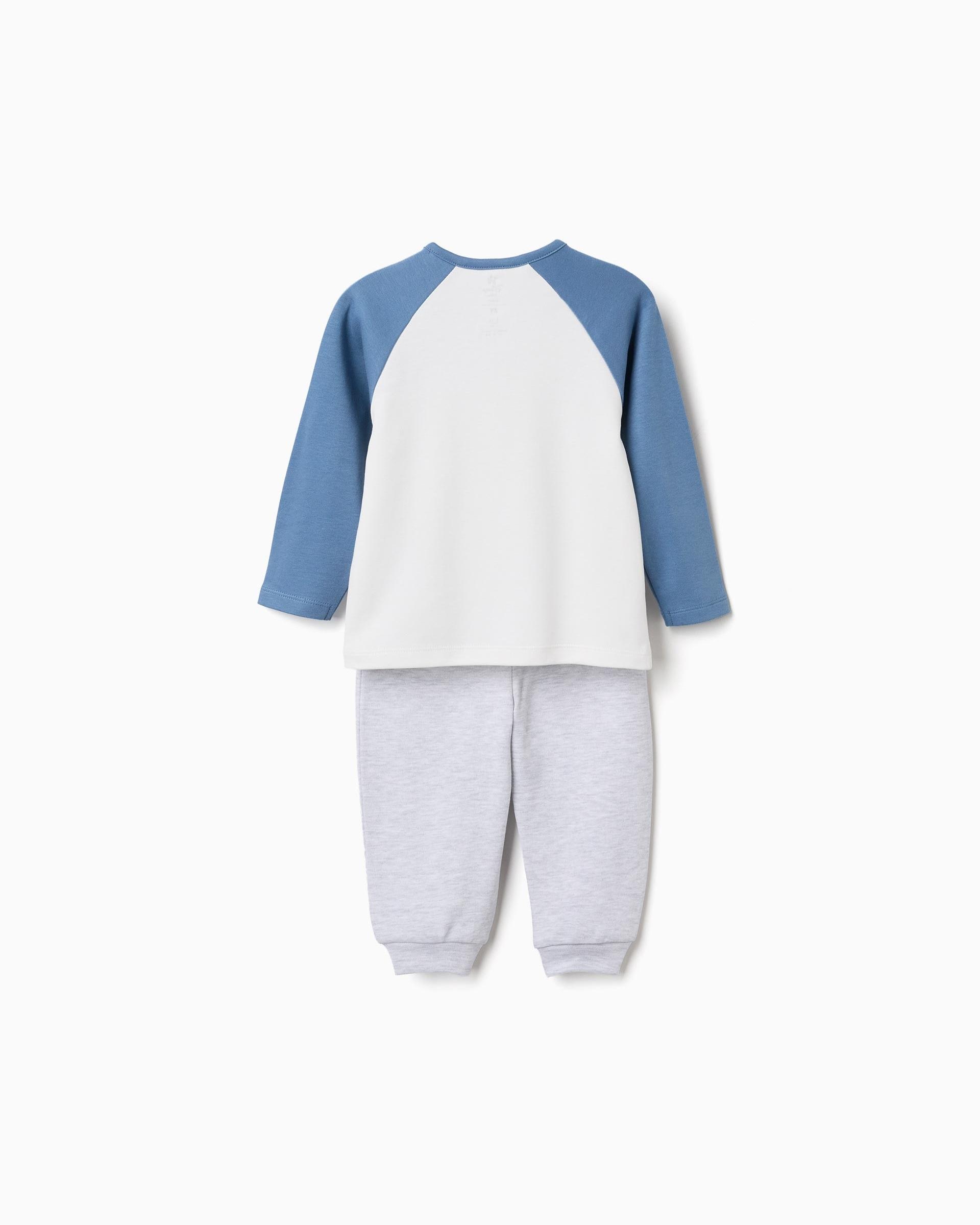 Pijama de bebé niño 100% algodón y con estampado mickey - Zippy - Azul Azul-3