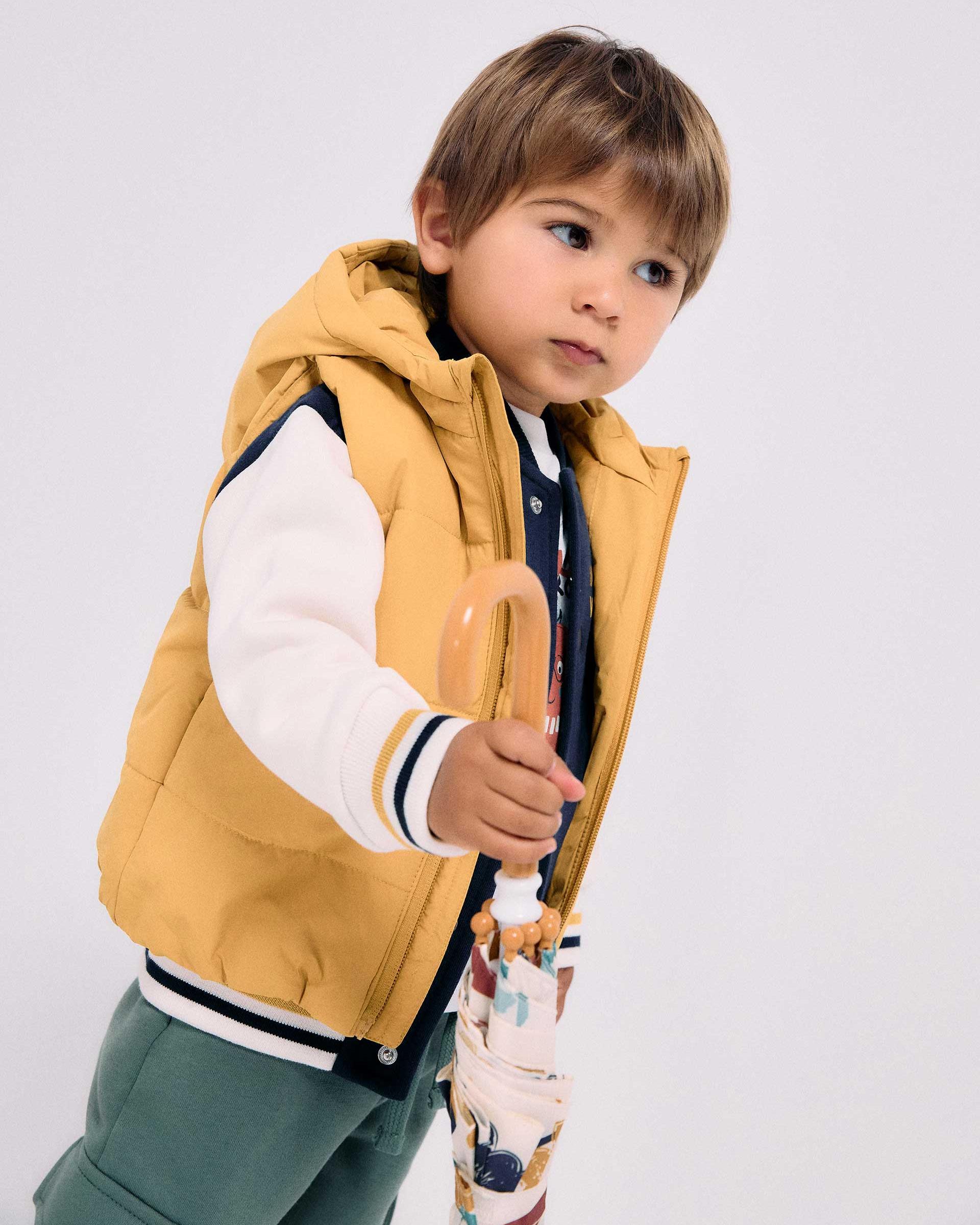 Imagen 1 de Chaleco de bebé niño con capucha y cremallera frontal - Zippy - Amarillo Amarillo