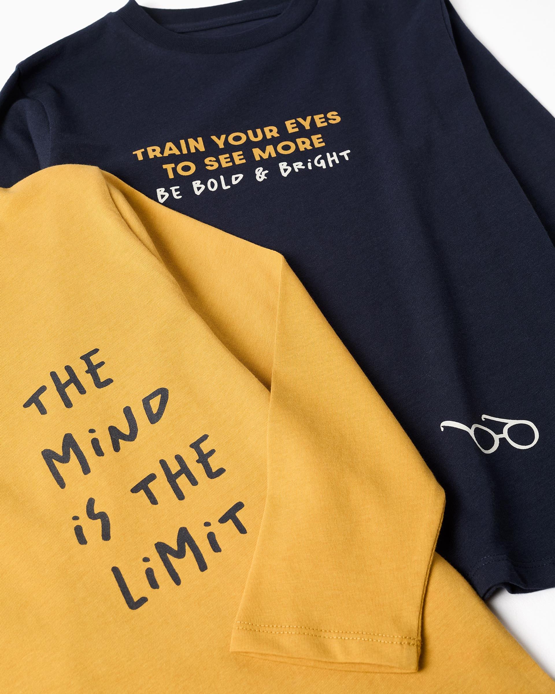 Imagen 2 de Pack de 2 camisetas de niño 100% algodón y con estampado - Zippy - Amarillo Amarillo