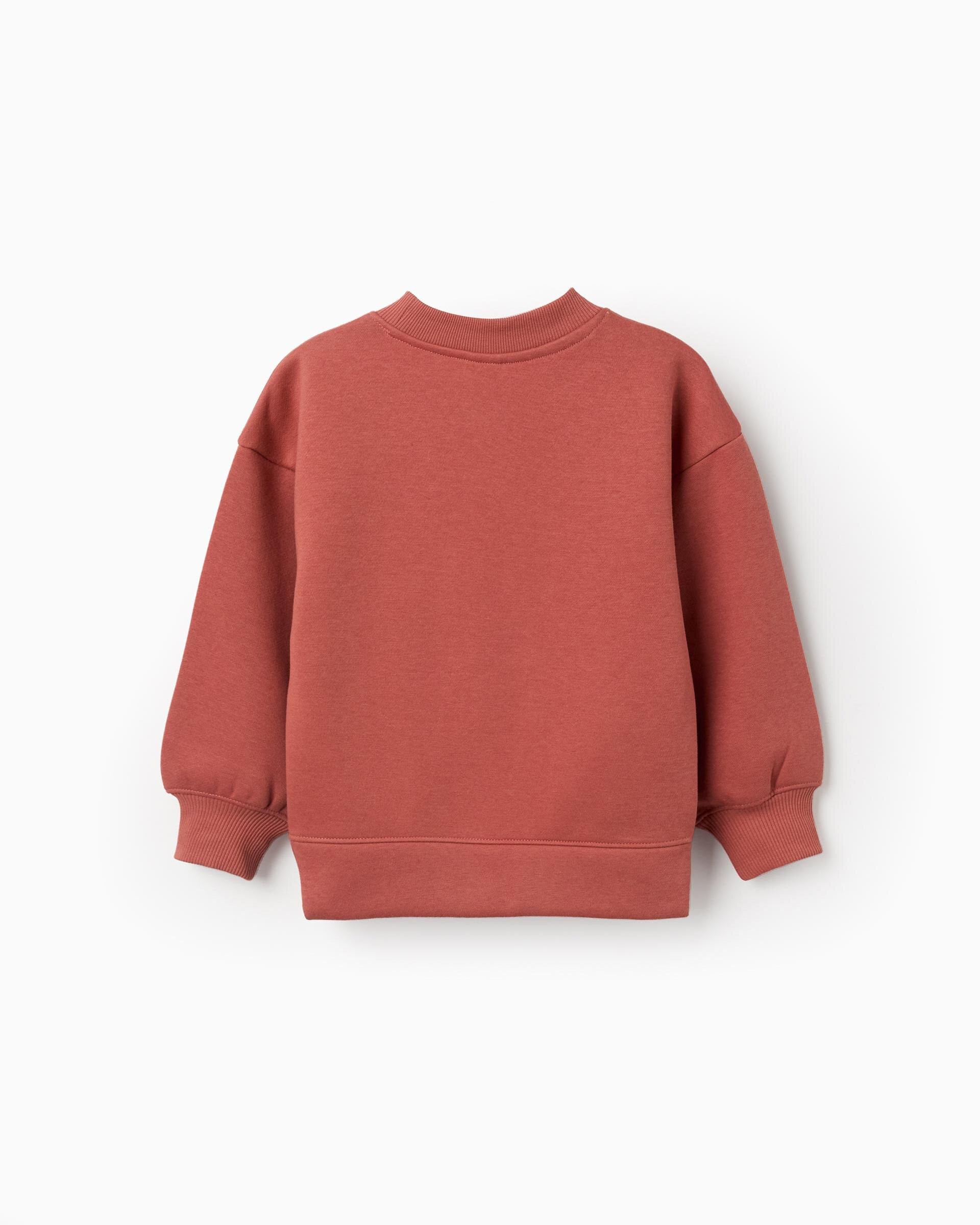 Sudadera de niña perchada y con motivo de arte y naturaleza - Zippy - Marrón Marrón-3