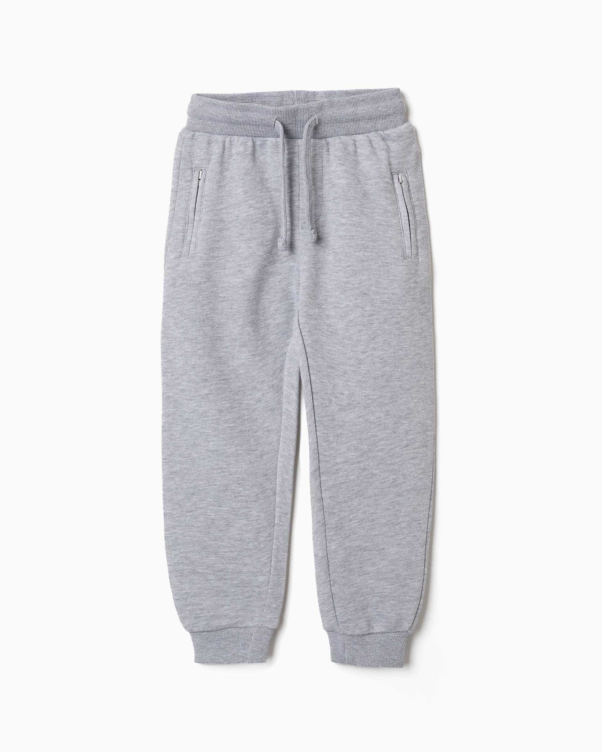 Pantálon de niño de felpa y con cordón - Zippy - Gris claro Gris claro-1