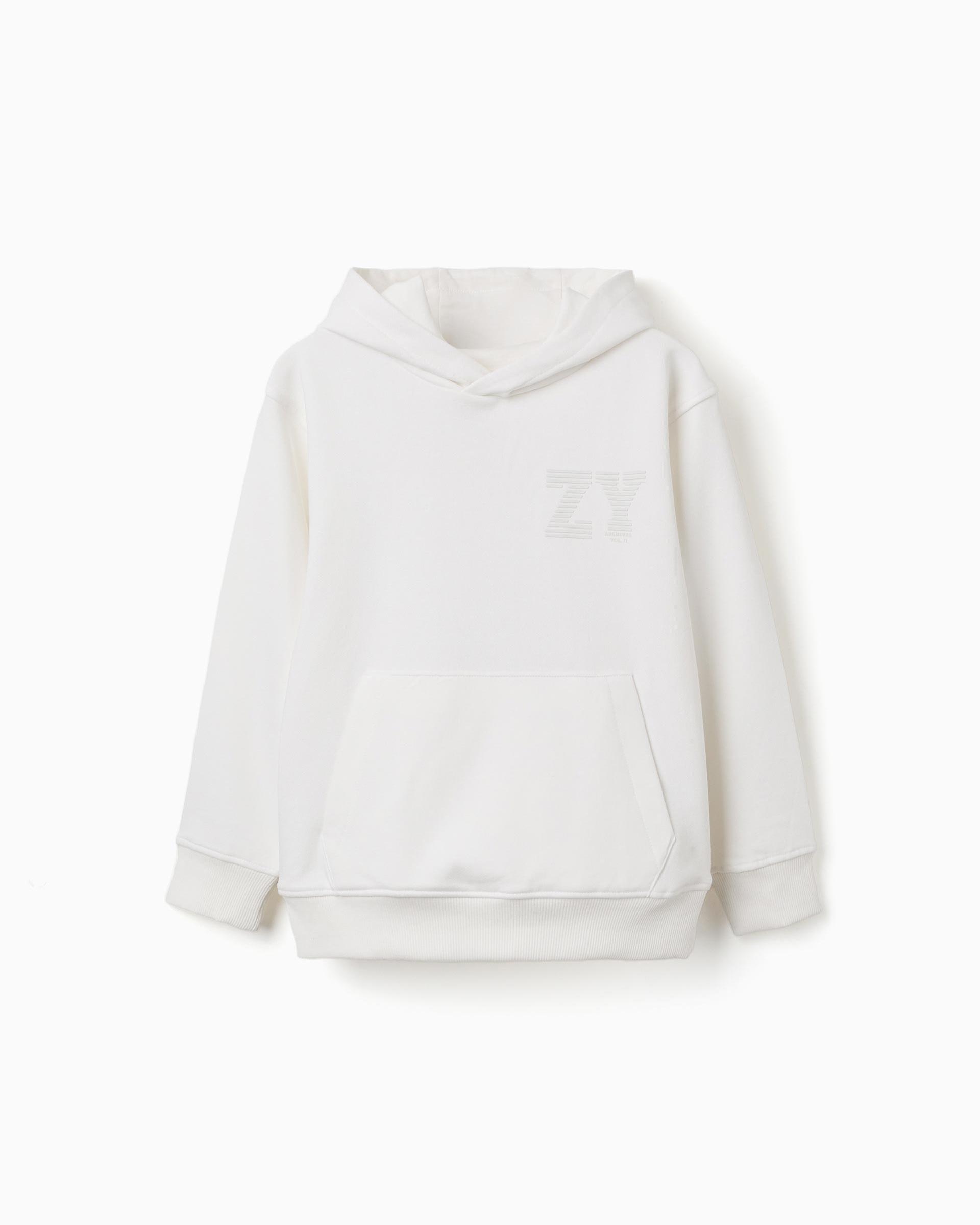 Imagen 1 de Sudadera de niño com capucha y estampado - Zippy - Blanco Blanco