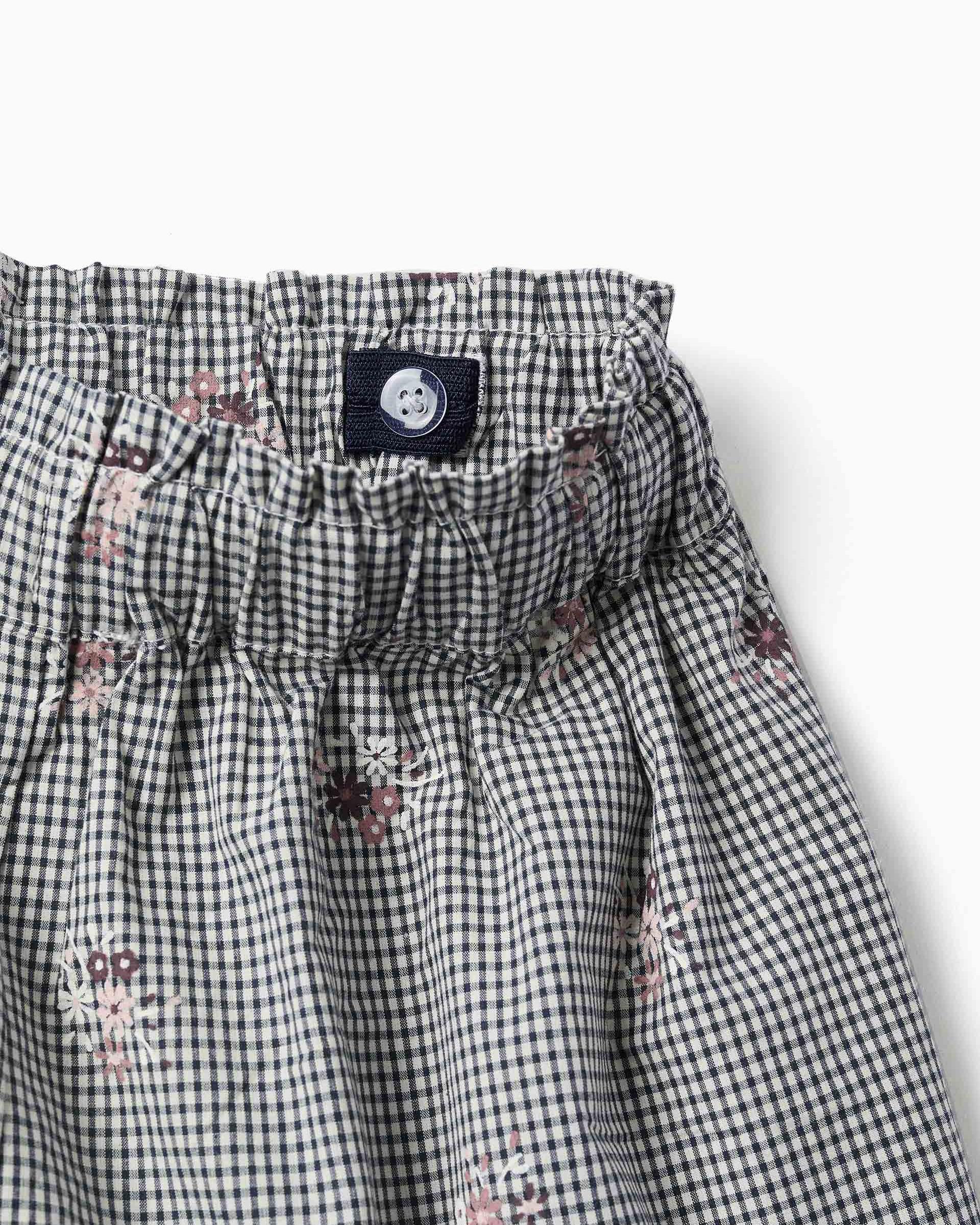 Pantalón corto de niña 100% algodón y con estampado vichy - Zippy - Azul marino Azul marino-2