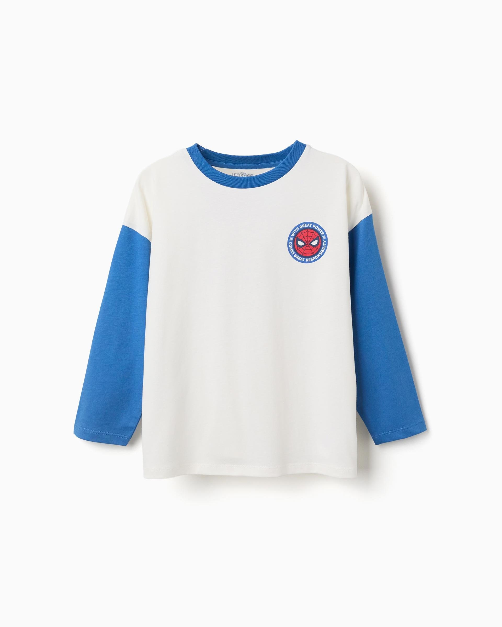 Camiseta de bebé niño 100% algodón y con estampado spider man - Zippy - Blanco Blanco-1