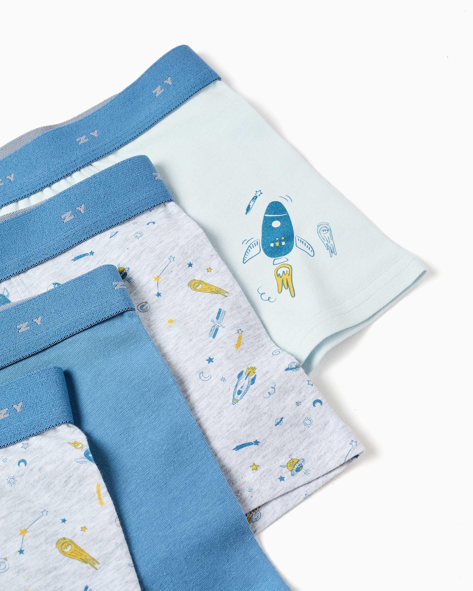 Imagen 2 de Pack de 4 calzoncillos bóxers de niño de algodón y con estampados de cohetes y estrellas - Zippy - Multicolor Multicolor