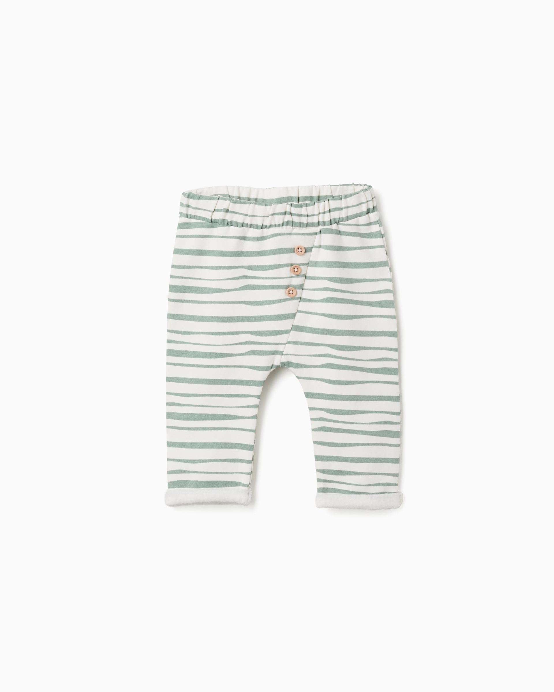 Pantalón de bebé niño perchado y a rayas - Zippy - Blanco Blanco-1
