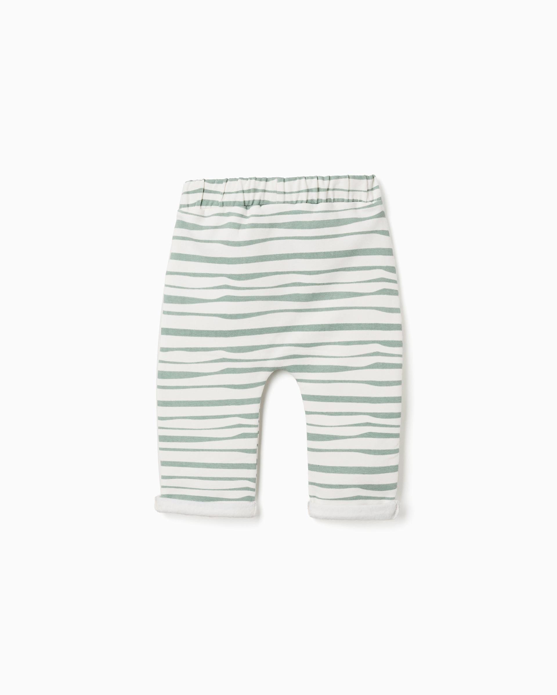 Pantalón de bebé niño perchado y a rayas - Zippy - Blanco Blanco-3